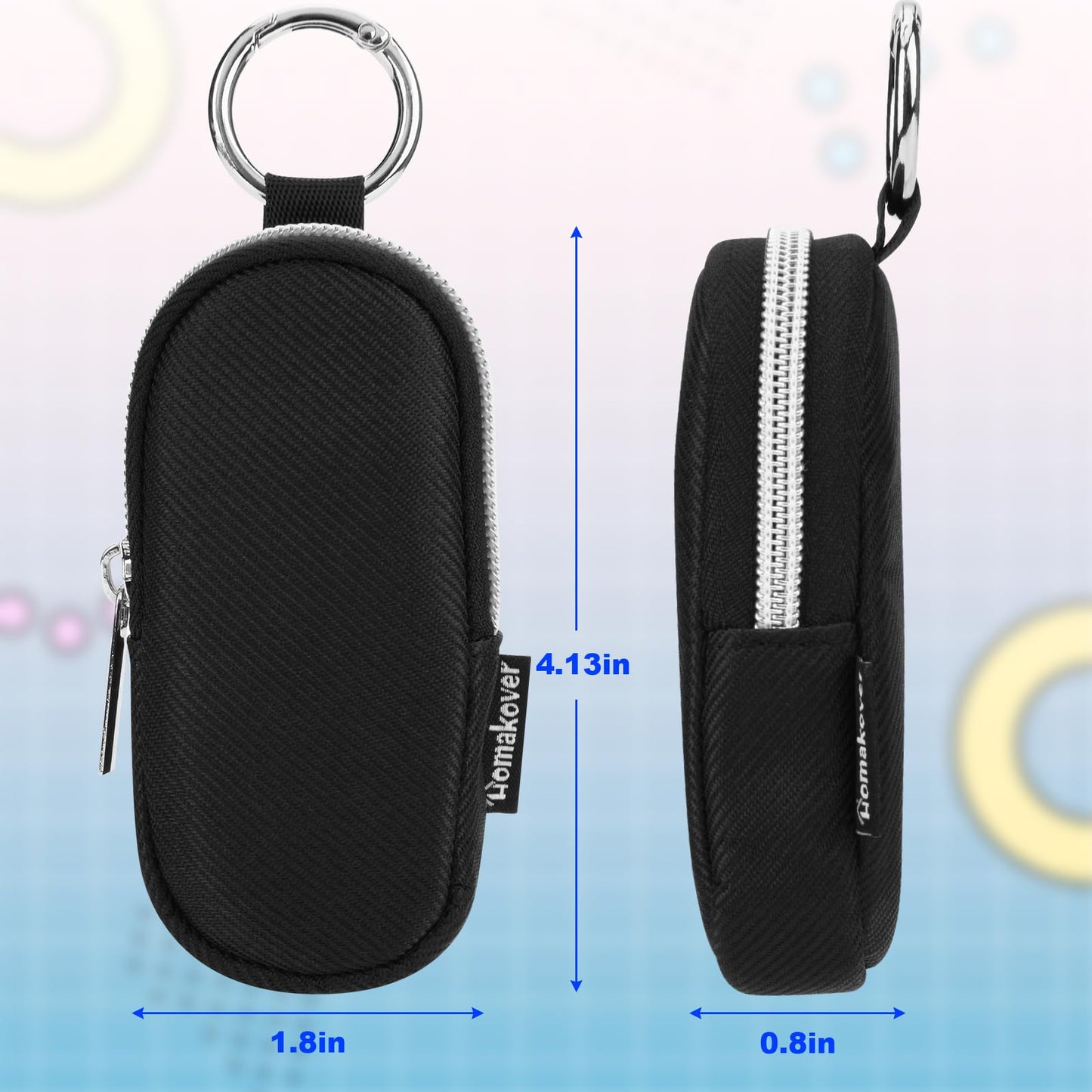 Estuche Organizador Portátil para Bálsamo Labial con Llavero, Bolsa de Almacenamiento para Lápiz Labial de Viaje, Organizador de Cosméticos Pequeño Impermeable, Funda Protectora Anti-Pérdida para