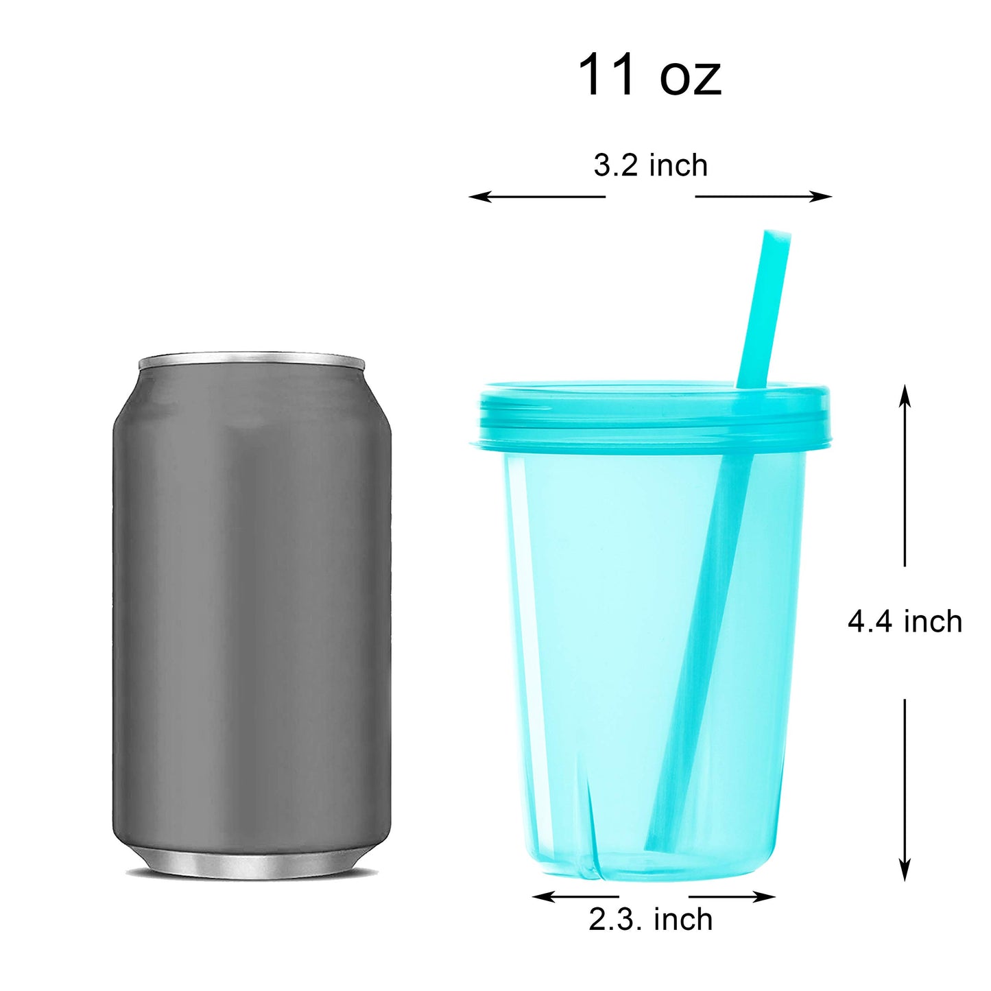 Youngever 7 Paquetes Vasos con Pajitas para Niños, 7 Vasos Plástico Reutilizables con Pajita para Niños en 7 Colores (Rainbow)