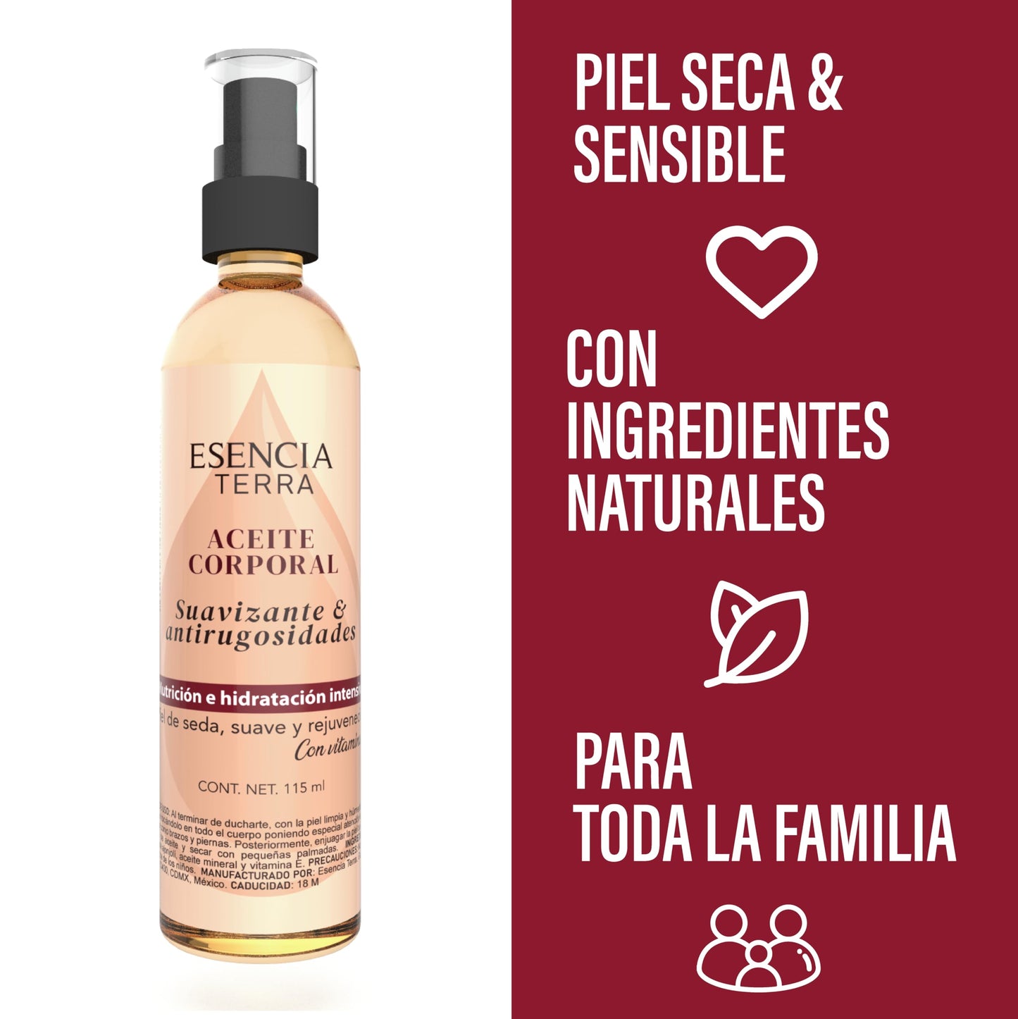 Aceite Corporal Orgánico SPF 30 - Hidratante Natural para Piel - Productos Veganos y Naturales de Belleza.