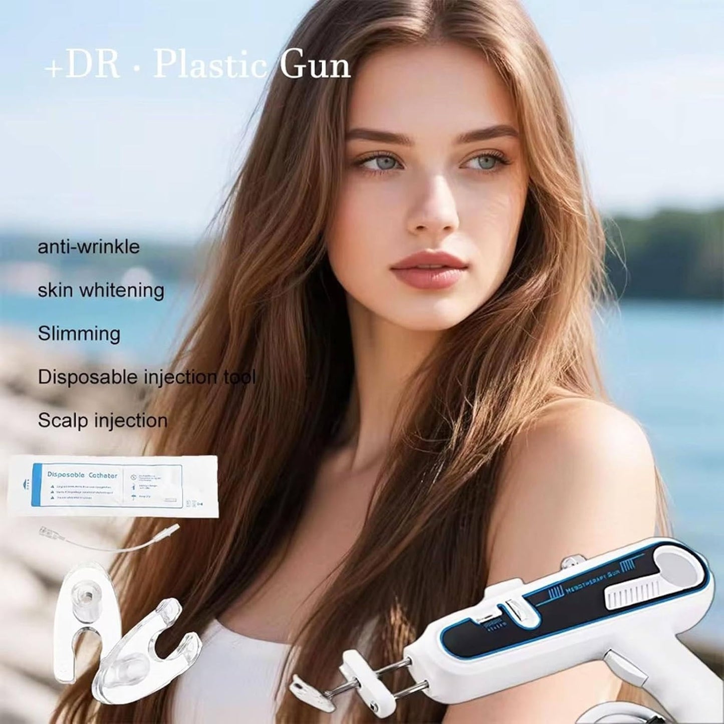 Máquina de Cuidado de la Piel facial, Booster de Brillo Portátil para la Piel de Vidrio Para Vientre, Brazo, Cintura, Piernas