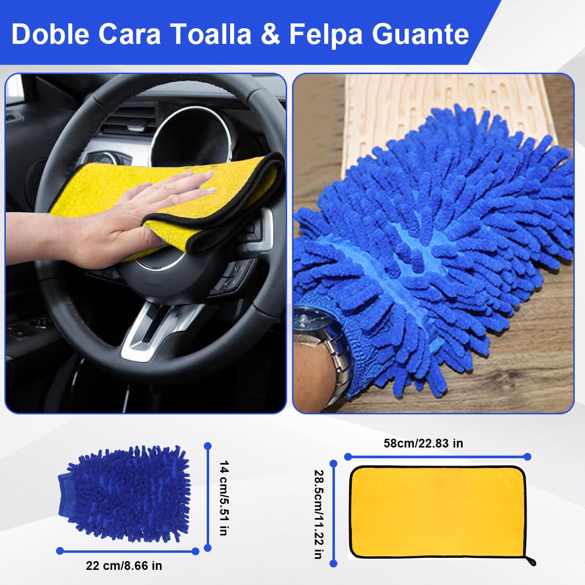 Cepillo para Lavar Auto ADILIKADII Curvado 90° con Poste Extensible y Accesorios de Limpieza Microfibra