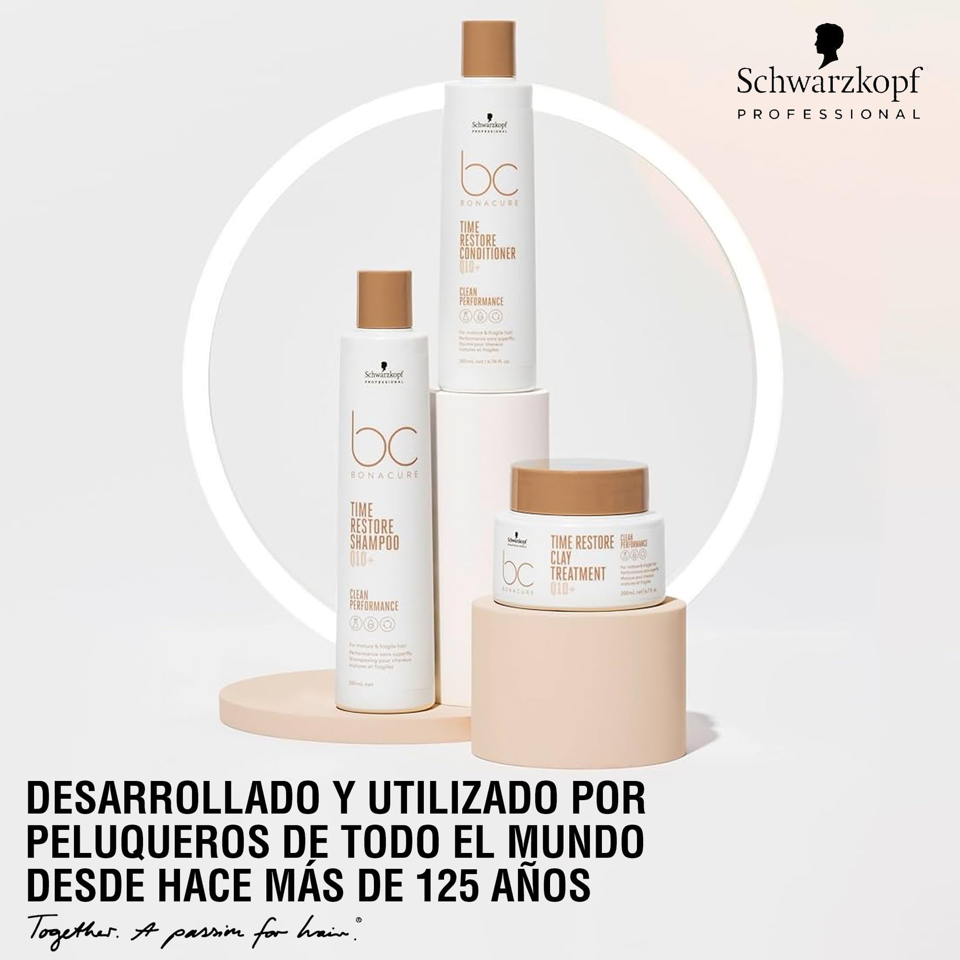 BONACURE - Time Restore Mascarilla Tratamiento de Arcila Q10+ 200 ml, Cuidado Intensivo del Cabello Maduro, Protege el Cabello y Cuero Cabelludo, Antienvejecimiento, Reactiva Cabello, Fórmula Vegana