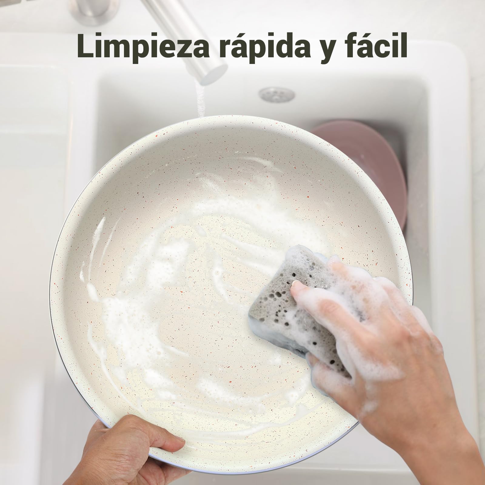 M MELENTA Juego de 8 ollas y sartenes antiadherentes con mango desmontable, bateria de cocina antiadherente de granito de inducción, apto para horno, color verde salvia