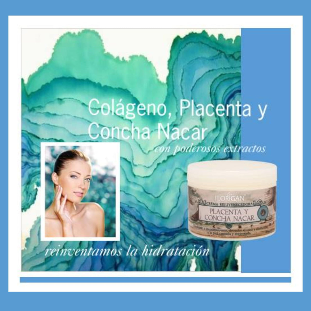 Crema Placenta y Concha Nacar Rejuvenecedora Florigan® 350grs.