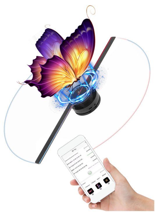Ventilador de Holograma 3D Vbestlife WiFi PC Publicitaria LED 224 Luces para Negocios