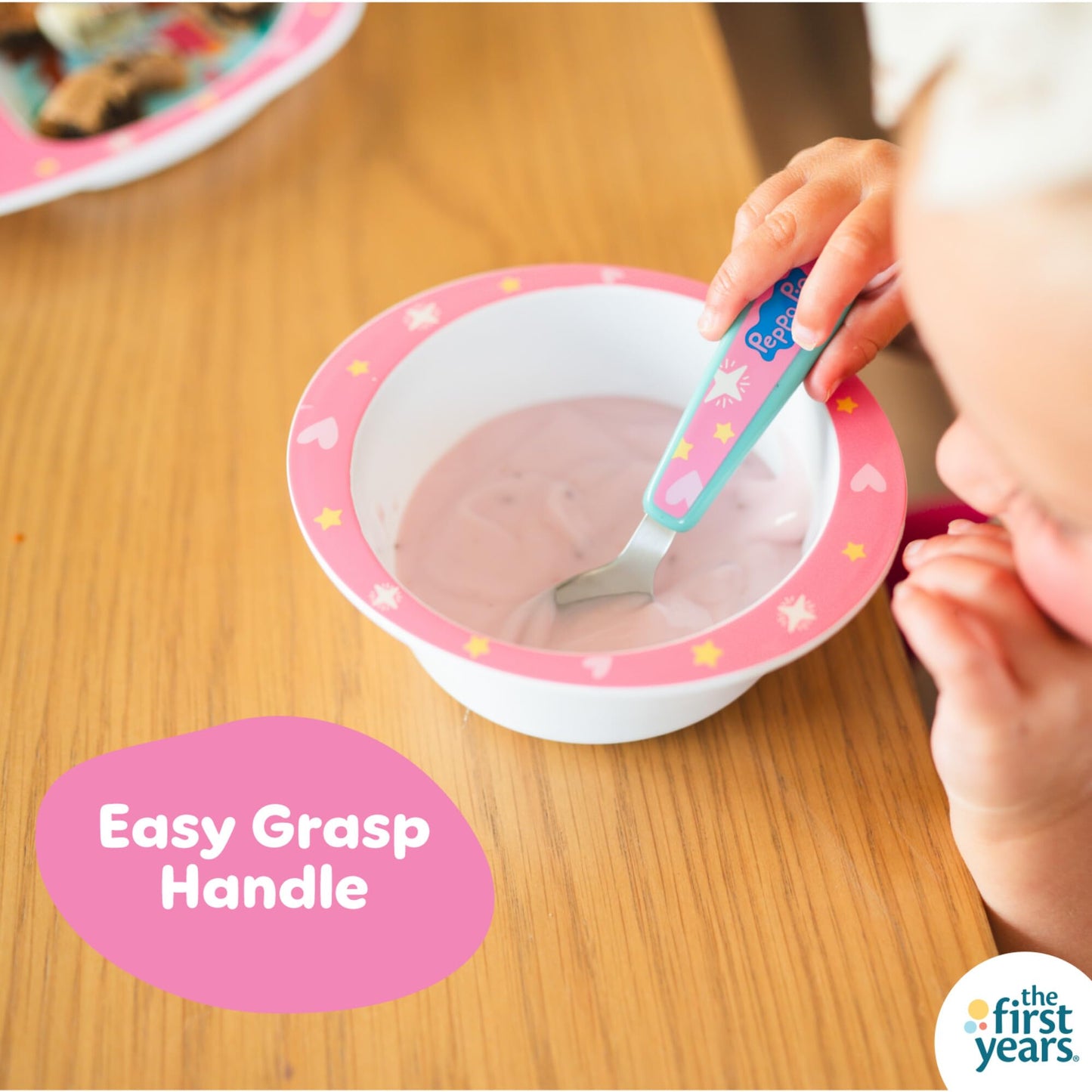 Juego de Vajilla The First Years Peppa Pig Rosa con Plato Dividido para Niños Pequeños