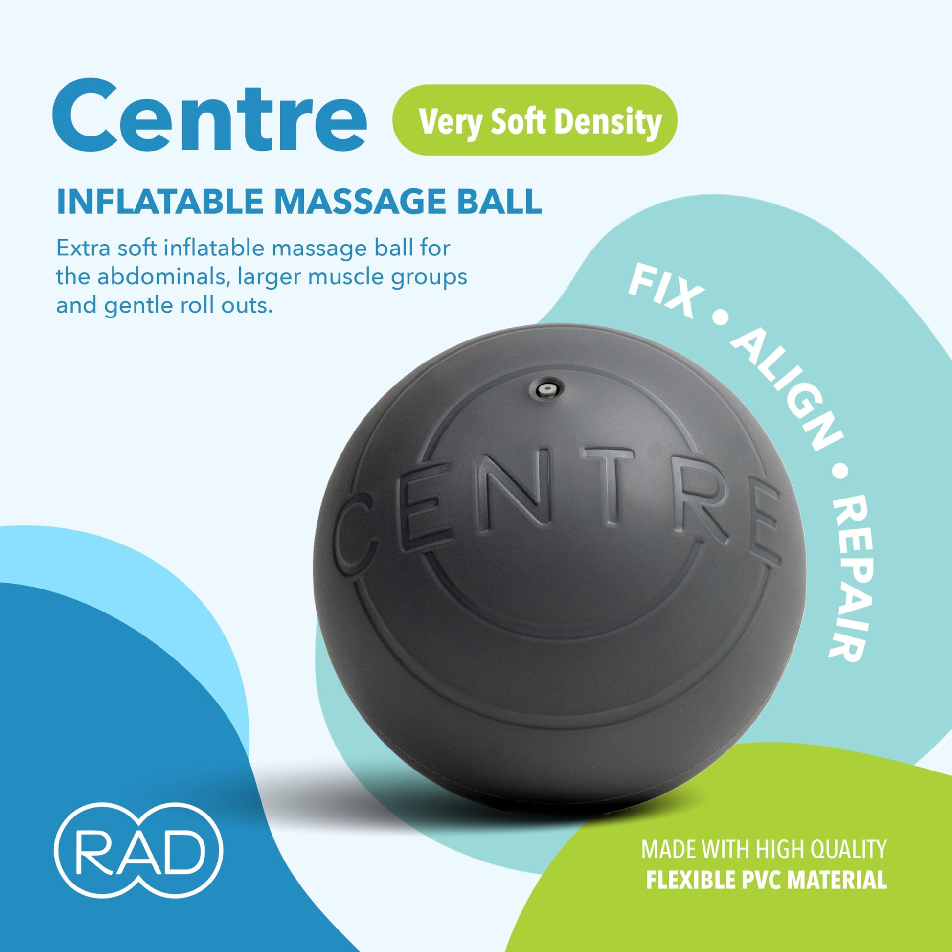 Herramienta de Liberación Miofascial RAD Centre Azul Claro para Masaje Abdominal y Recuperación