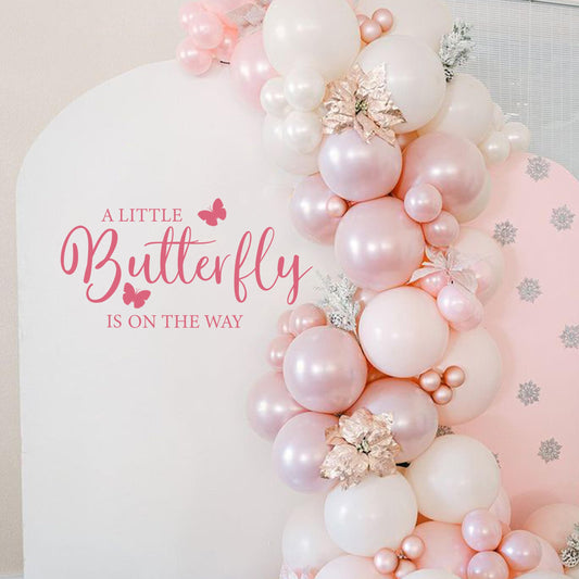 ZAIBIANHAO - Calcomanía con diseño de mariposa, diseño de mariposa, diseño de arco de baby shower, diseño de género, para baby shower (calcomanía rosa mariposa)