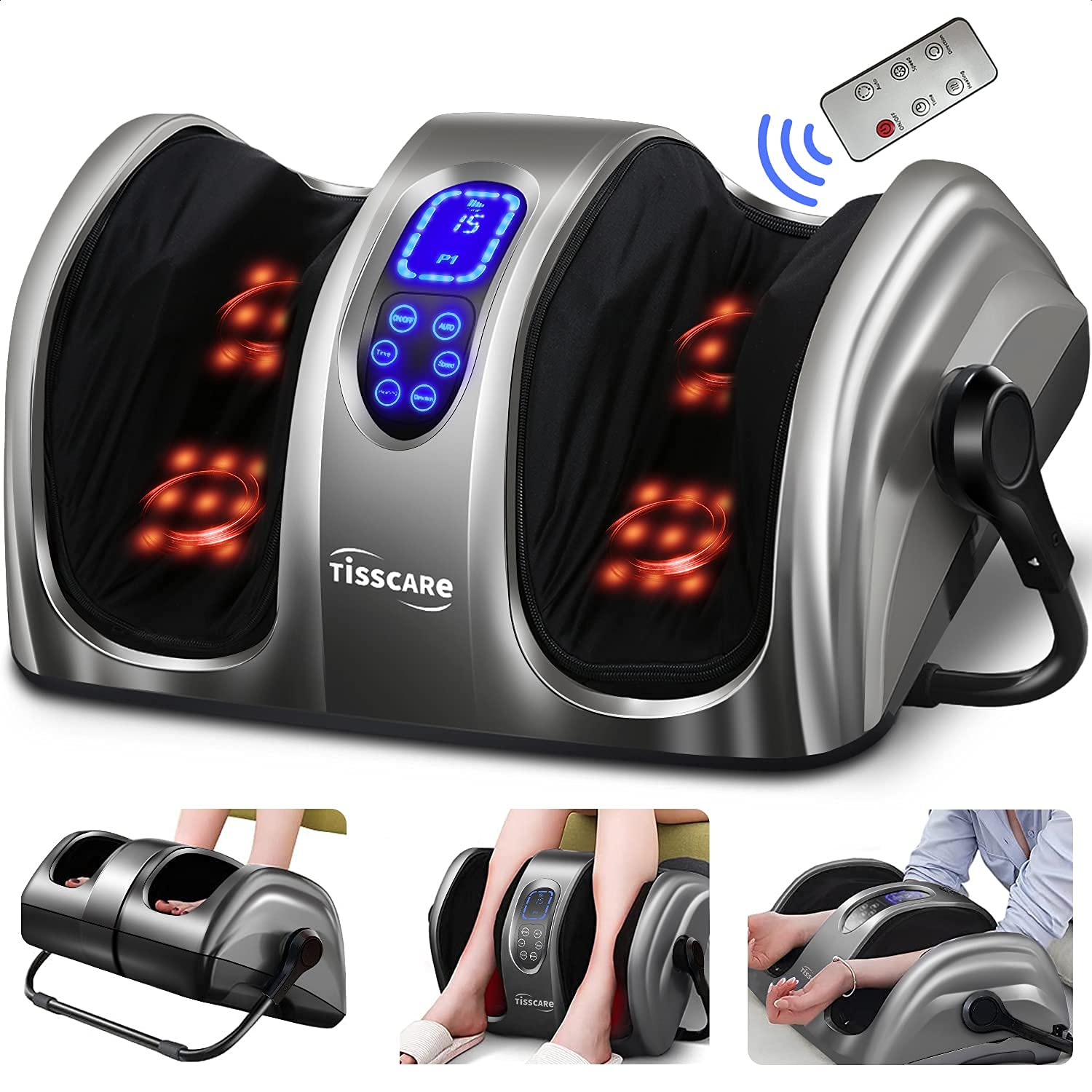 Masajeador de Pies TISSCARE Calor Amasado para Fascitis Plantar y Dolor Crónico