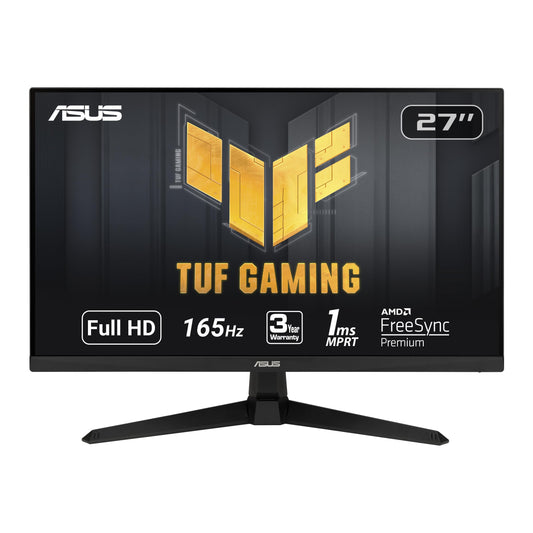 ASUS TUF Gaming 27” 1080P Gaming Monitor (VG277Q1A) - Full HD, 165Hz (Supports 144Hz), 1ms, Extreme Low Motion Blur, FreeSync Premium, Shadow Boost, Eye Care, HDMI, DisplayPort, Tilt Adjustable