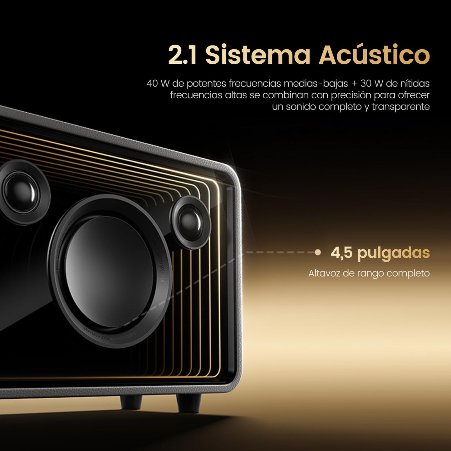 Philips Bocina Bluetooth, Altavoz Bluetooth para El Hogar, Subwoofer de 40 W y Tweeter de 30 W, La Iluminación RGB Cambia con la Música, Admite Bluetooth/AUX/USB