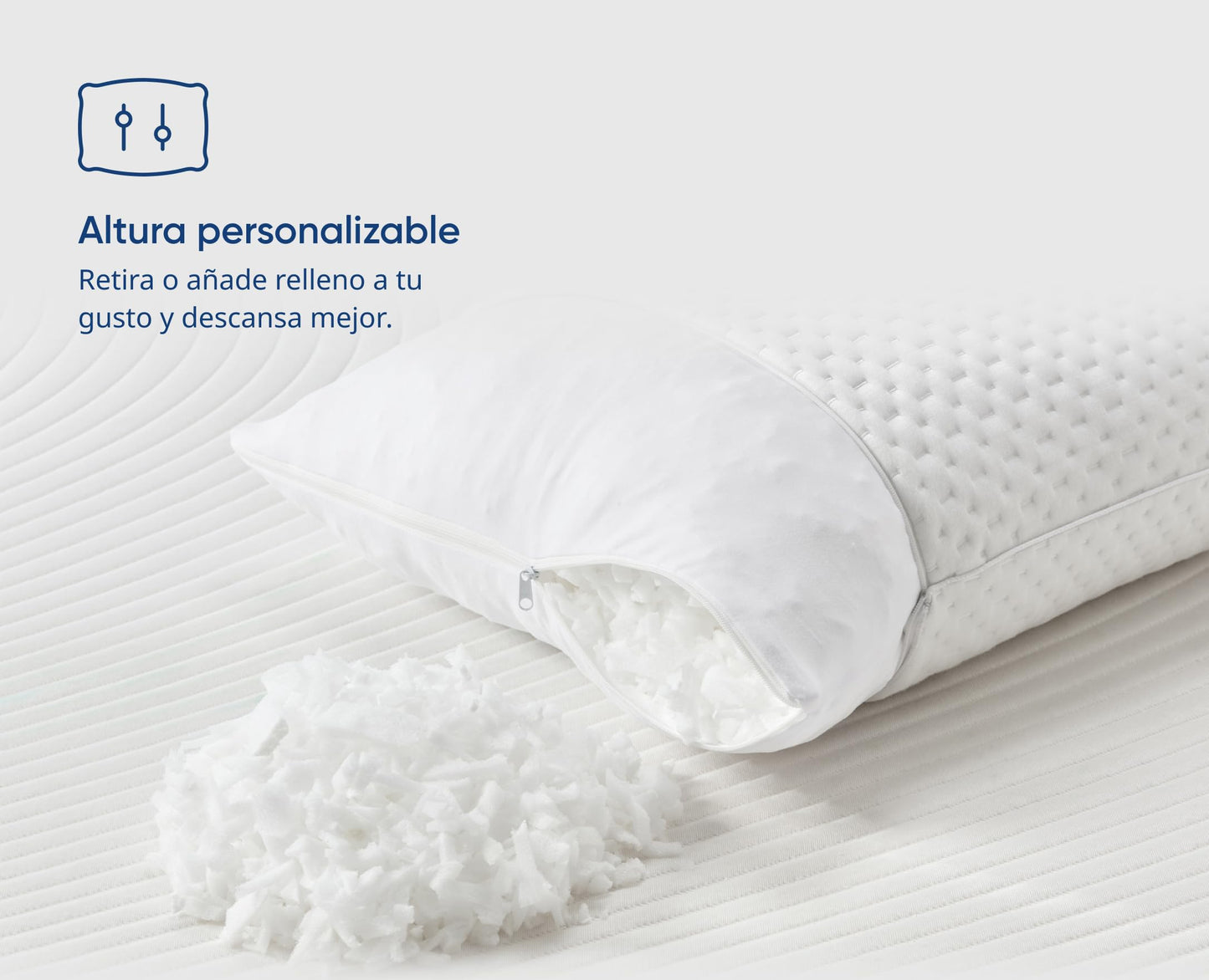 Luuna Almohada Ajustable Suave, 2 Pack, King Size 88x46 cm, Memory Foam, Funda Lavable, Suavidad y Frescura Garantizada para tu Descanso, Paquete de 2 Almohadas