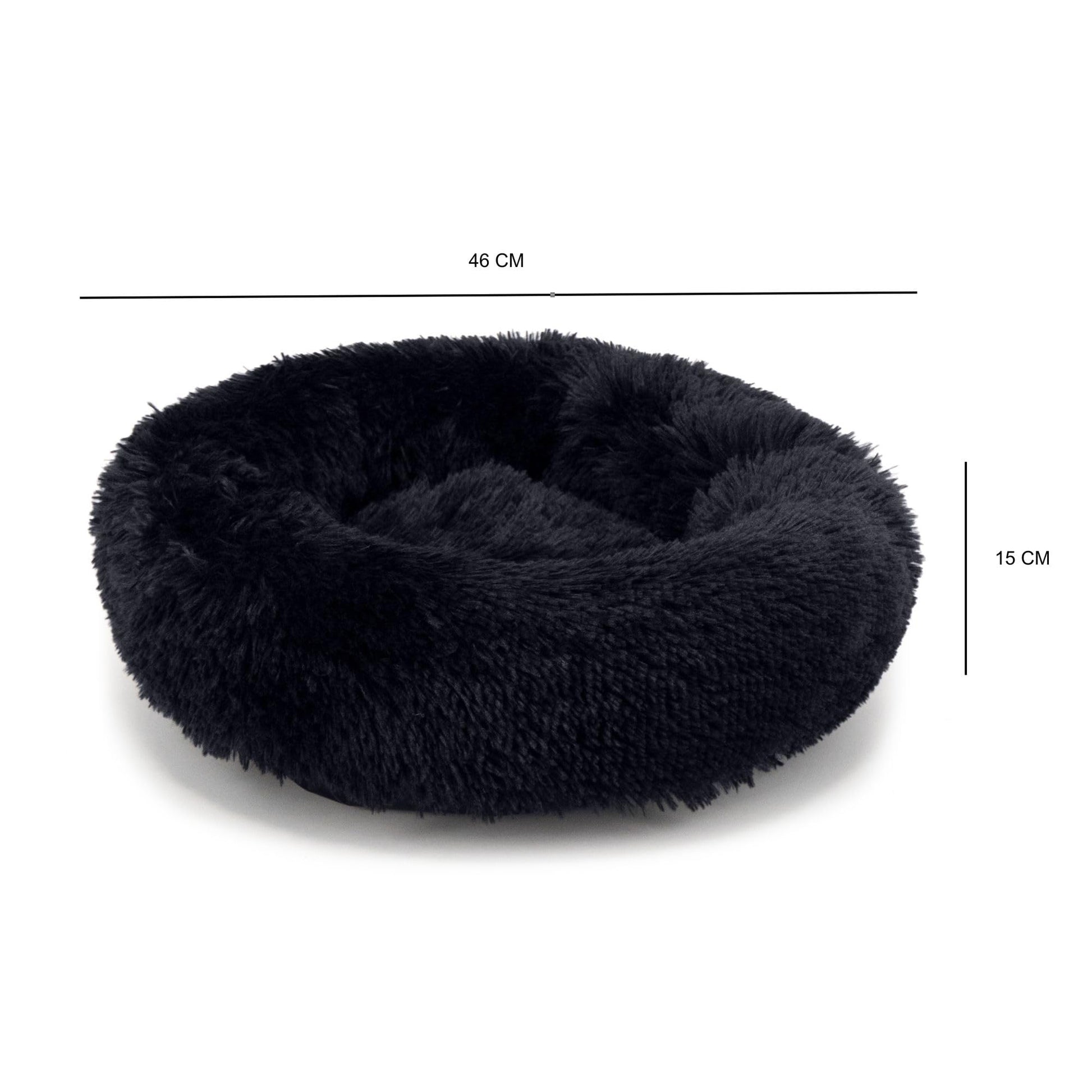 Cama para Perro Hills Negro Tipo Dona Anti Estrés X-Small