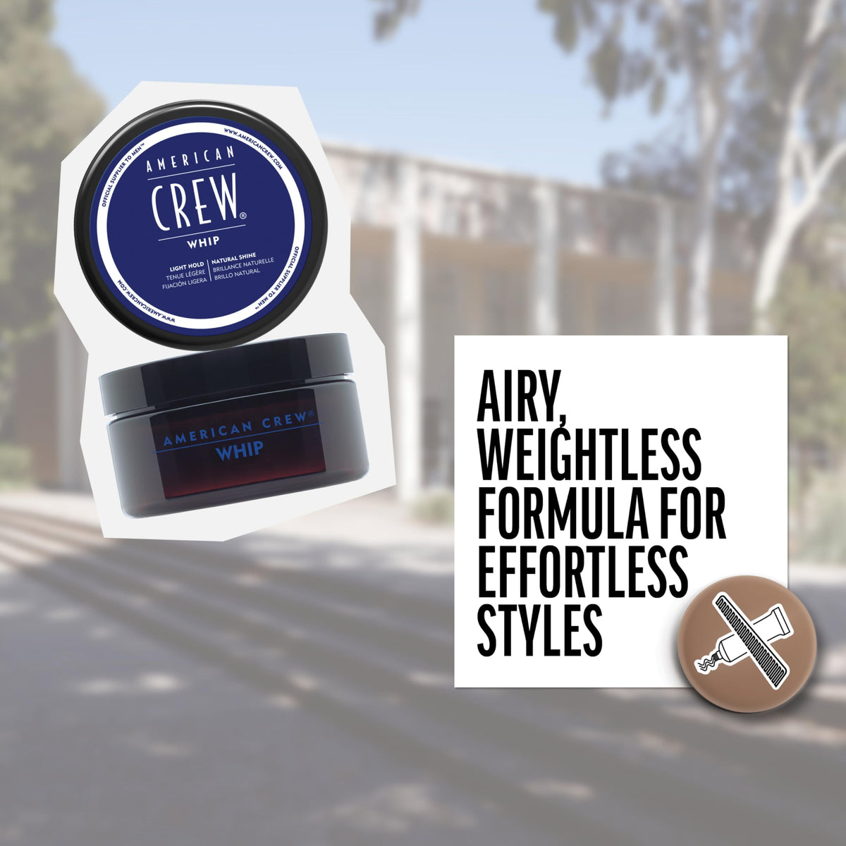 AMERICAN CREW Crema Para El Peinado De Látigo Para Hombres, Como Gel Para El Cabello Con Fijación Ligera Y Brillo Natural, 3 Oz (Paquete De 1) Todos
