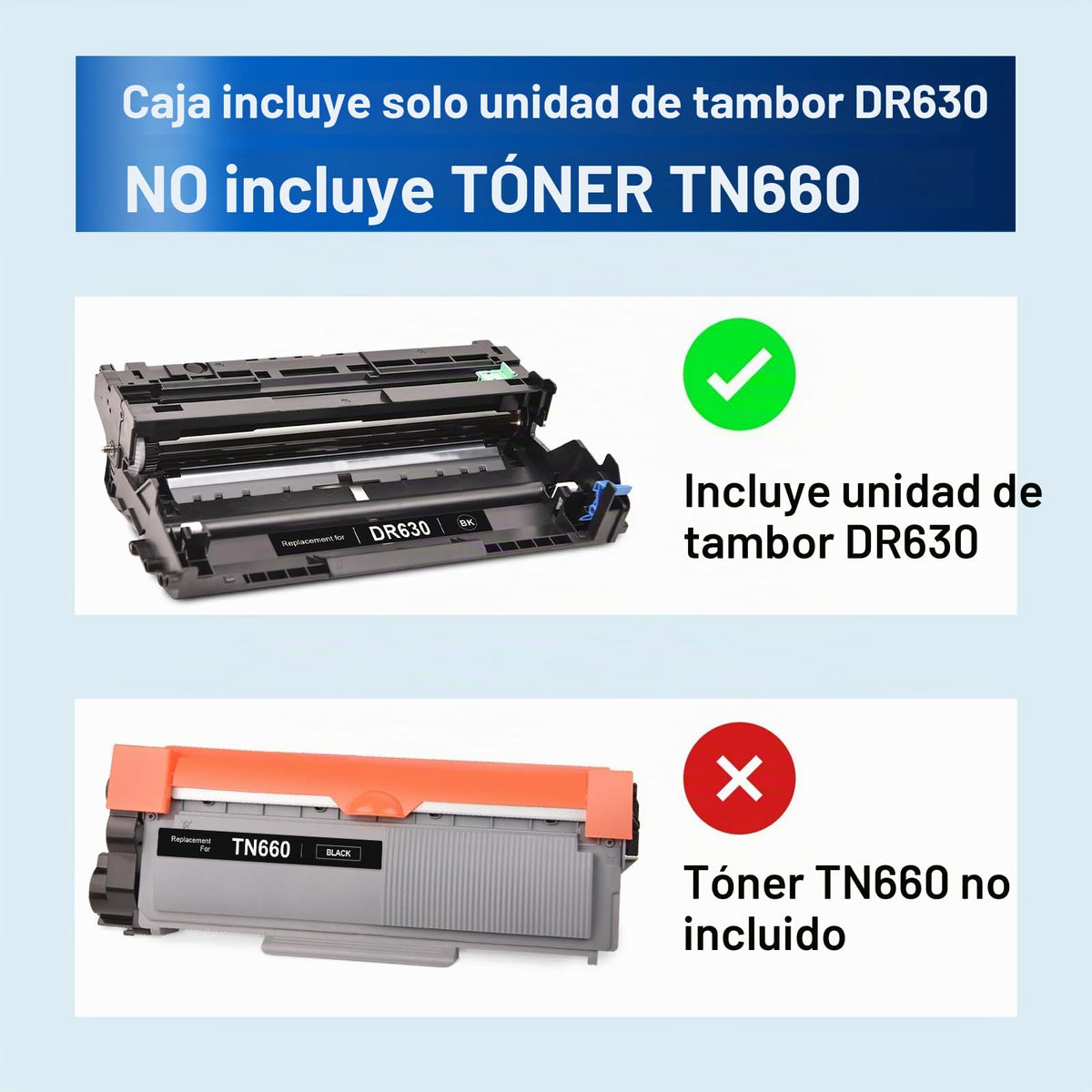 Unidad de Tambor Brother DR630 para Impresoras HL y MFC-L Negra