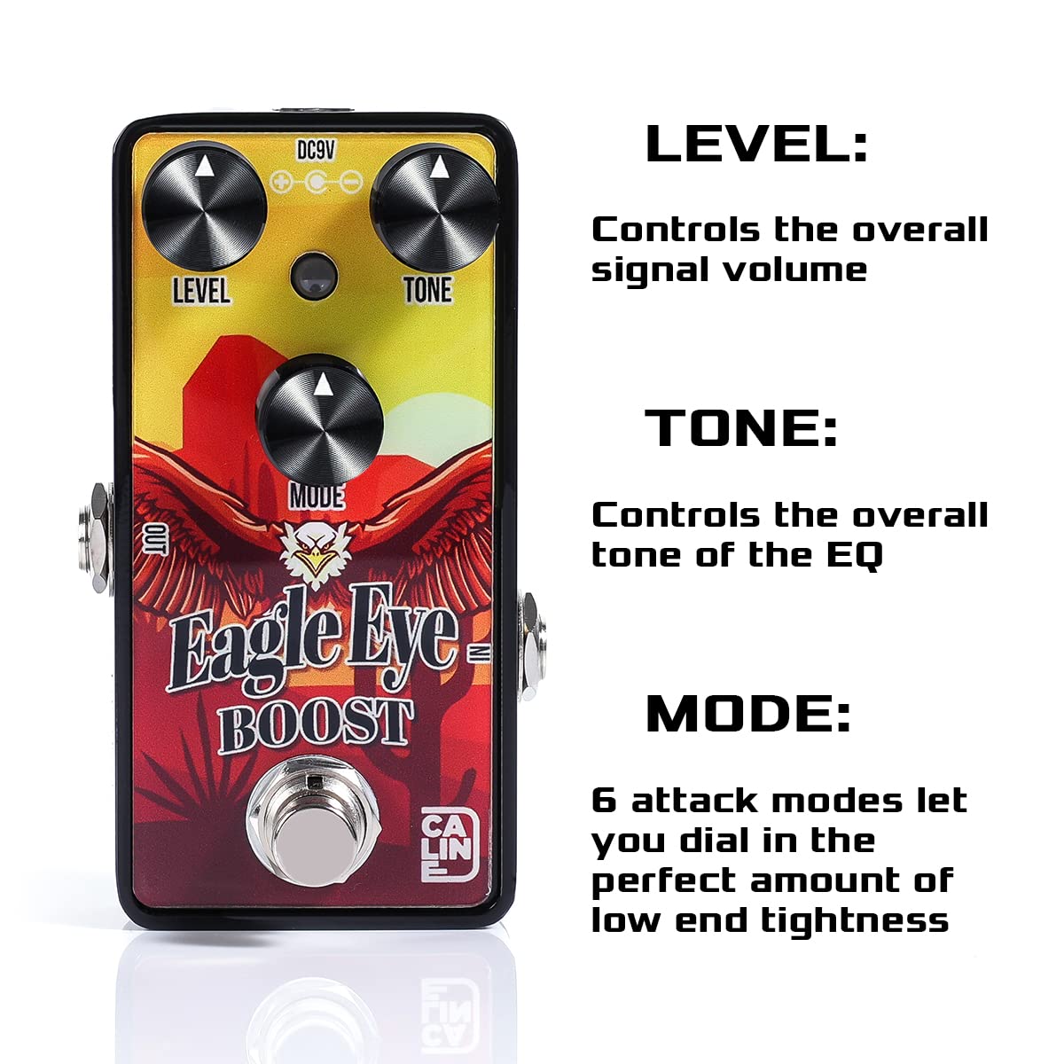 Caline Mini pedal de refuerzo de guitarra G Series G011 Clean Booster Pedal para guitarra eléctrica, True Bypass