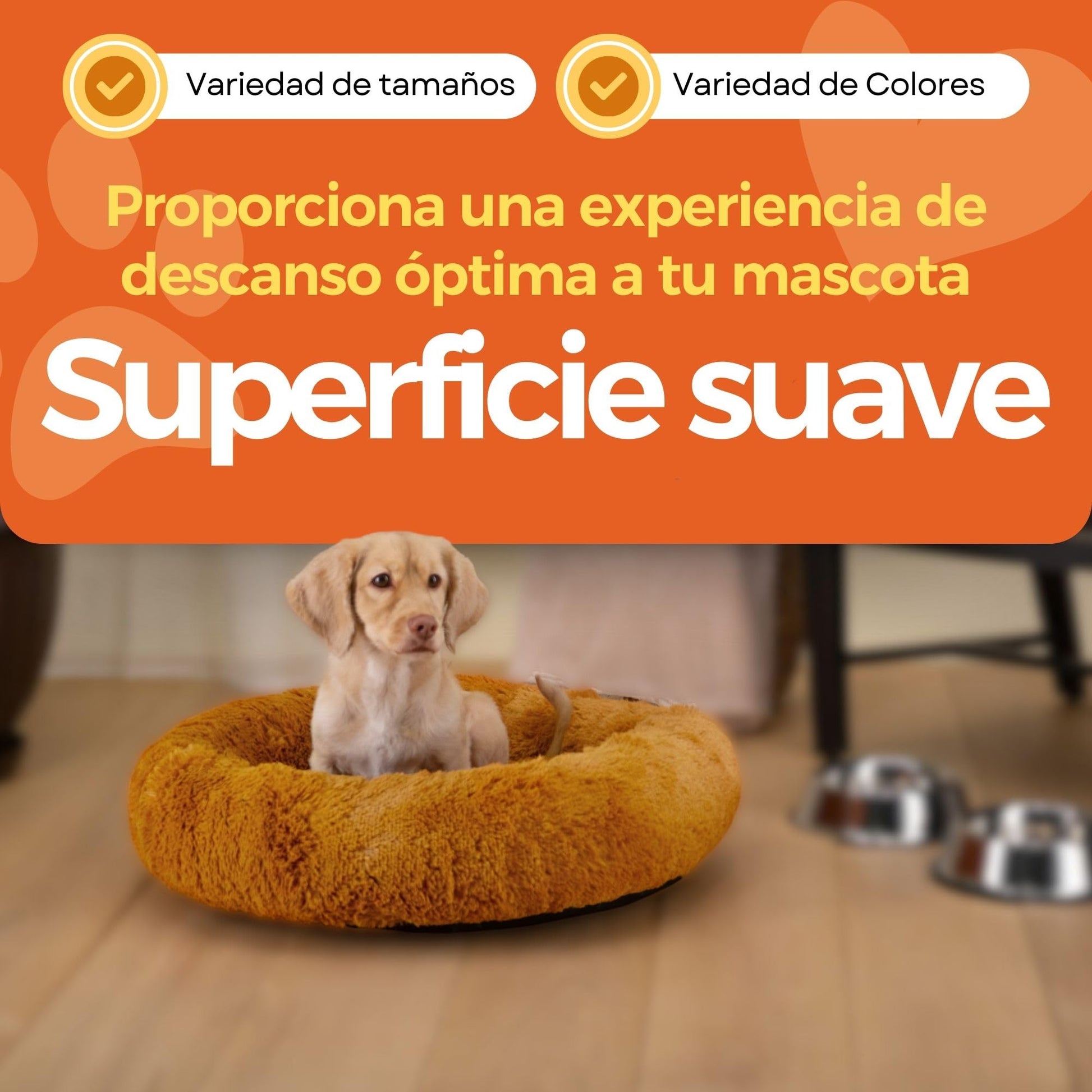 Cama para Perro Tipo Dona Anti Estrés Pets Apparel Hills Beige Medium