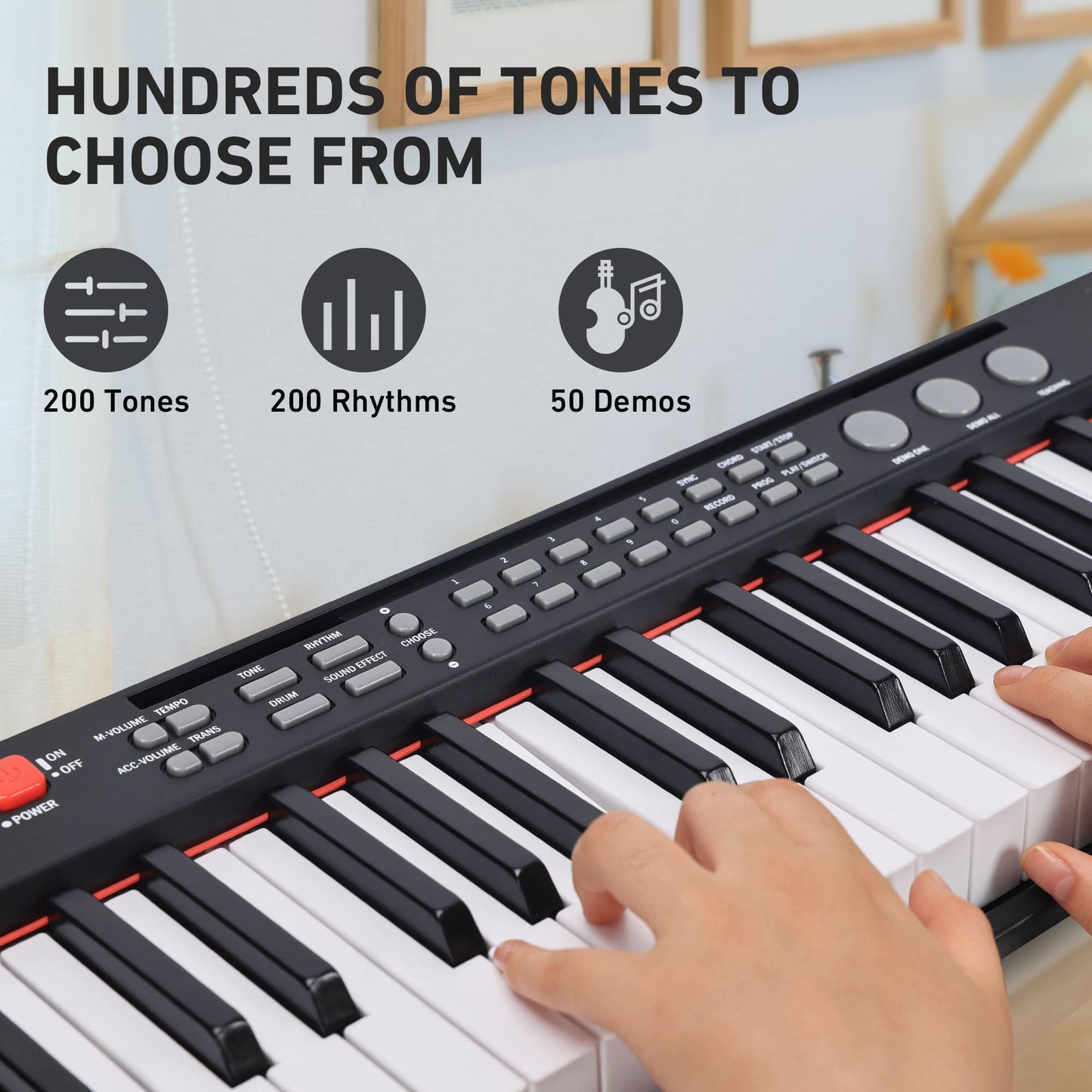 Lexington - Piano de teclado de 61 teclas, juego completo de teclado electrónico para principiantes y adultos, teclado de música portátil con teclas iluminadas, modos de enseñanza, soporte, estuche,