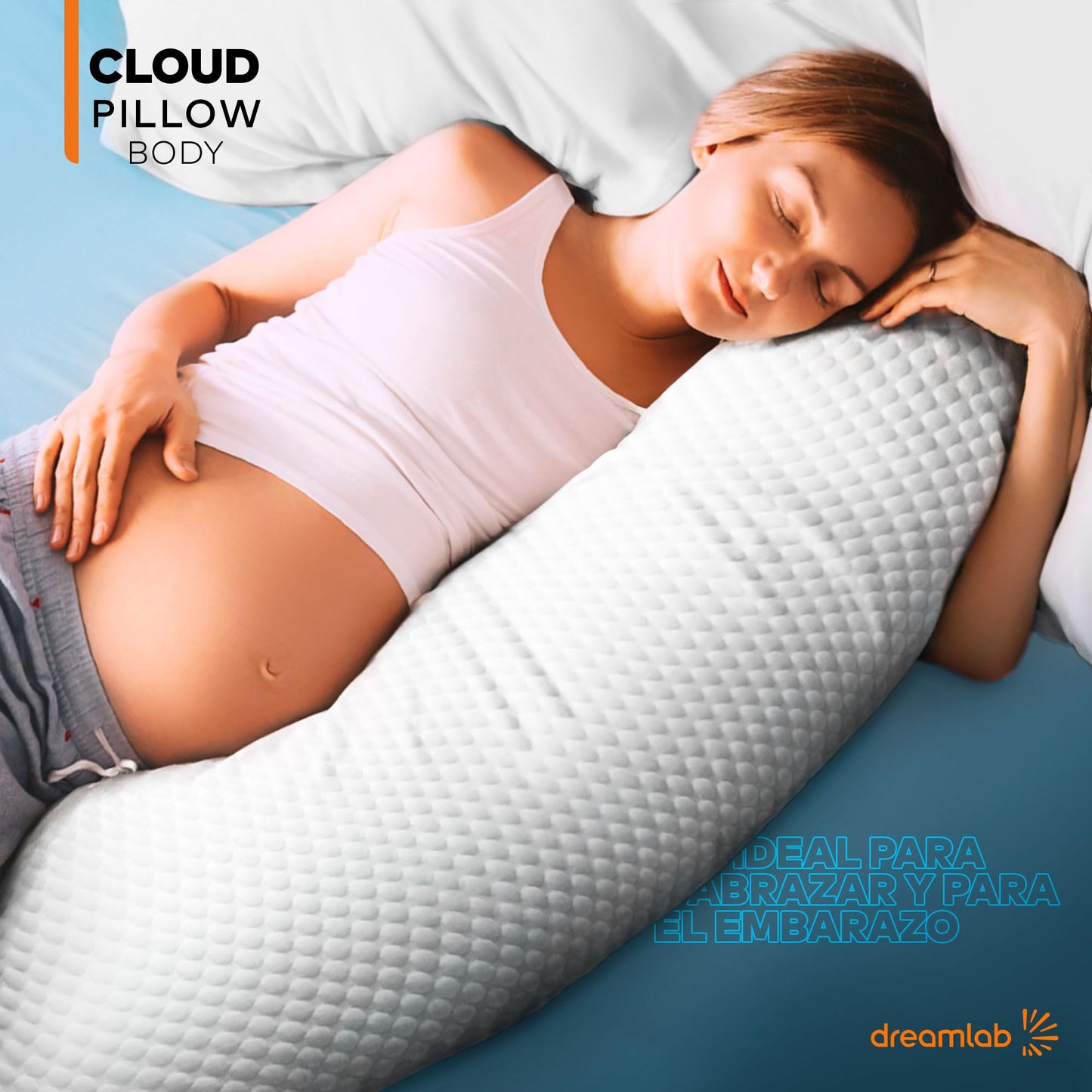 Almohada Corporal Dreamlab Bambú Altura Ajustable y Memory Foam Hipoalergénica