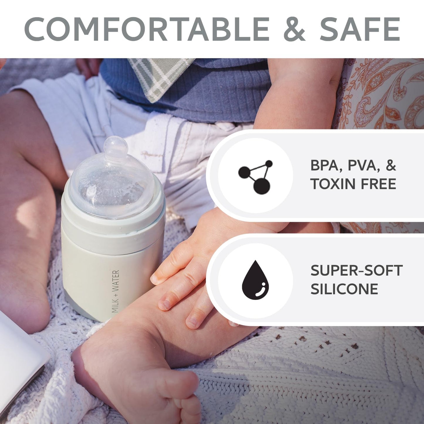 Pezones anticólicos para biberones de leche y agua de flujo rápido (más de 6 meses): paquete de pezones superpestillo, imita la alimentación natural para una fácil transición de mama a biberón, sin