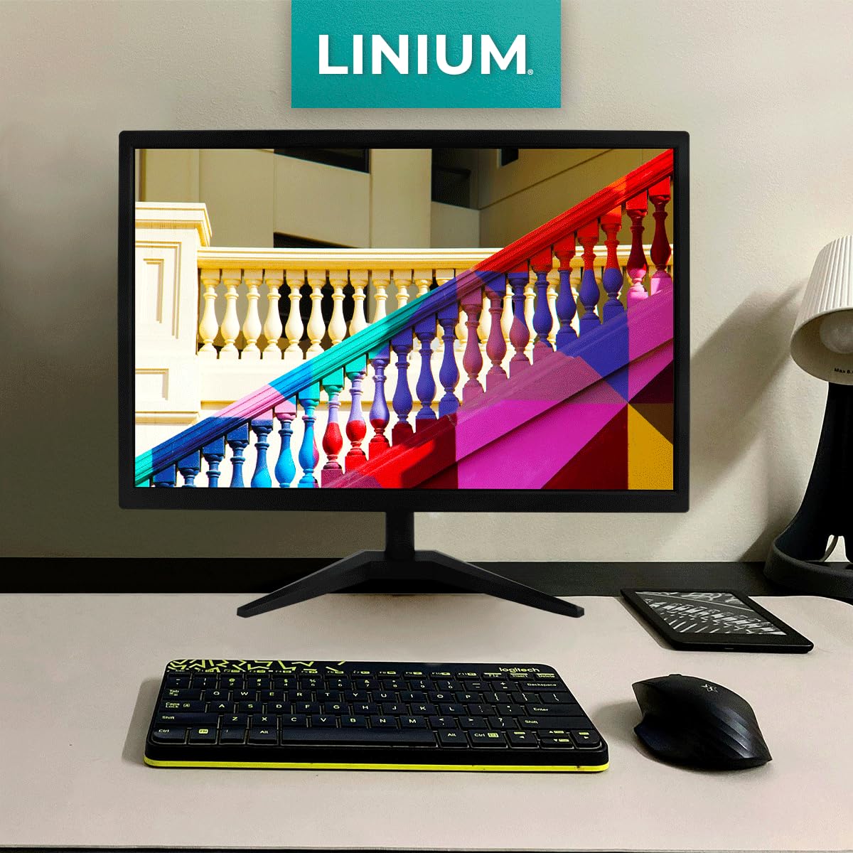 LINIUM - Monitor HD LED 20” | Resolución 1660x900, HDMI/VGA, 60Hz, Estabilización de Negro, Compacto y Funcional para Oficina u Hogar
