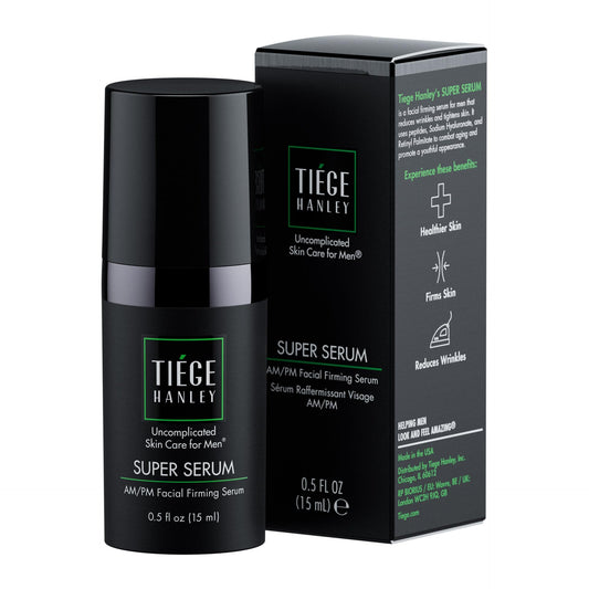 Tiege Hanley Anti-Aging Face Serum, SUPER SERUM (1-Pack) - Skin Tightening Facial Serum for Men - Mens Serum For Face with Sodium Hyaluronate & Retinyl Palmitate for Smoother & Tighter Skin, 0.5 Fl Oz#