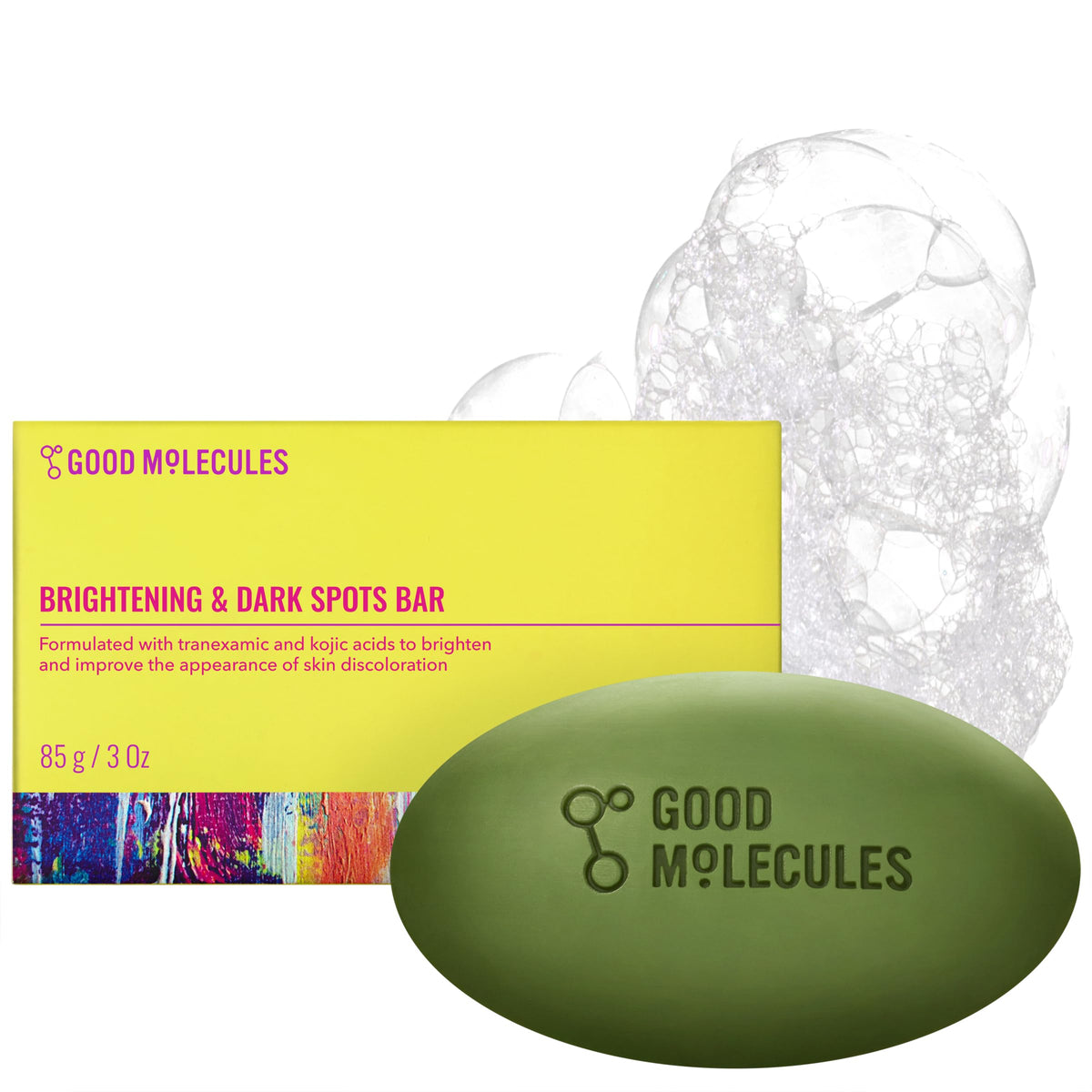 Good Molecules Barra Iluminadora Y Antimanchas - Barra Facial Y Corporal Sin Jabón - Ácido Tranexámico, Ácido Kójico Y Niacinamida Para Combatir Las Manchas Oscuras - Cuidado De La Piel