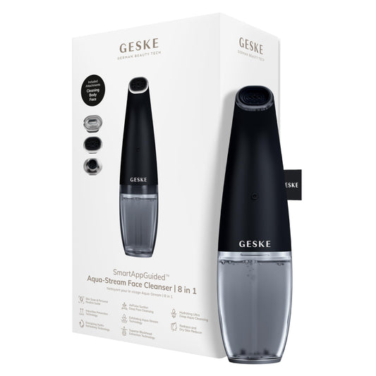 Limpiador Facial GESKE Aqua-Stream Azul 8 en 1 con Extracción de Puntos Negros y Reducción de Impurezas