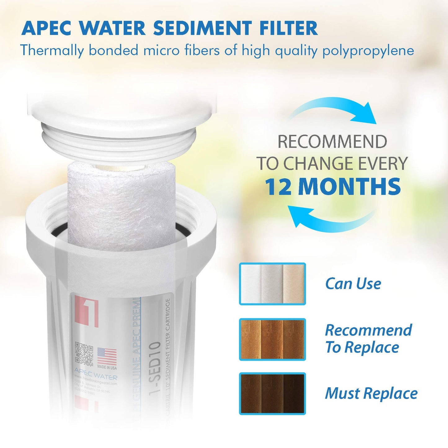 Filtro de Agua APEC Water Alta Capacidad Ultimate Pre-Filtro Set