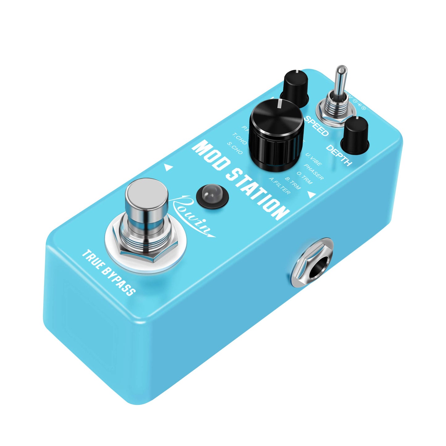 Pedales de Efecto Digital Rowin Negro con True Bypass para Guitarra Eléctrica y Bajo