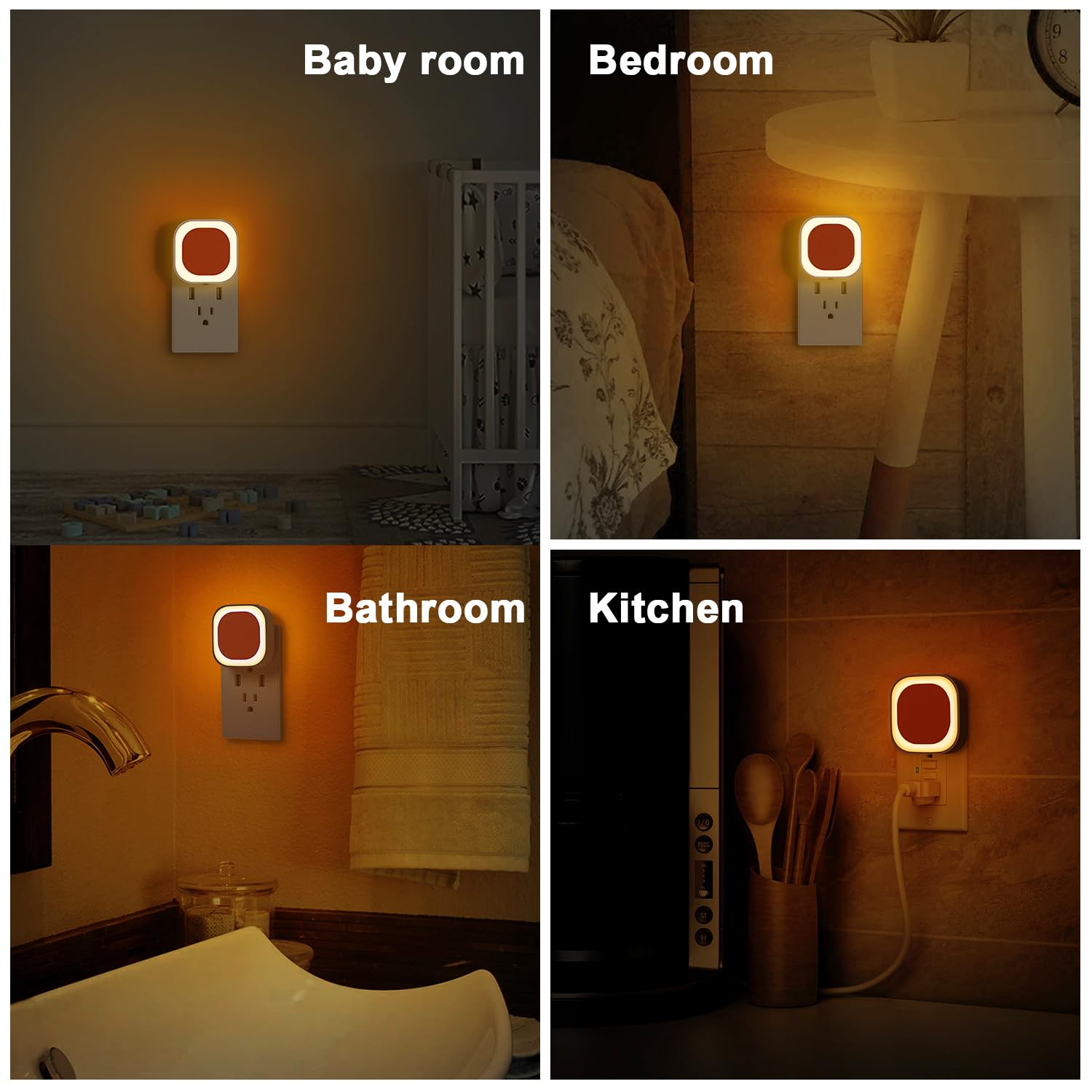 Luz Nocturna LED YUNLEX Ámbar con Sensor Automático Regulable