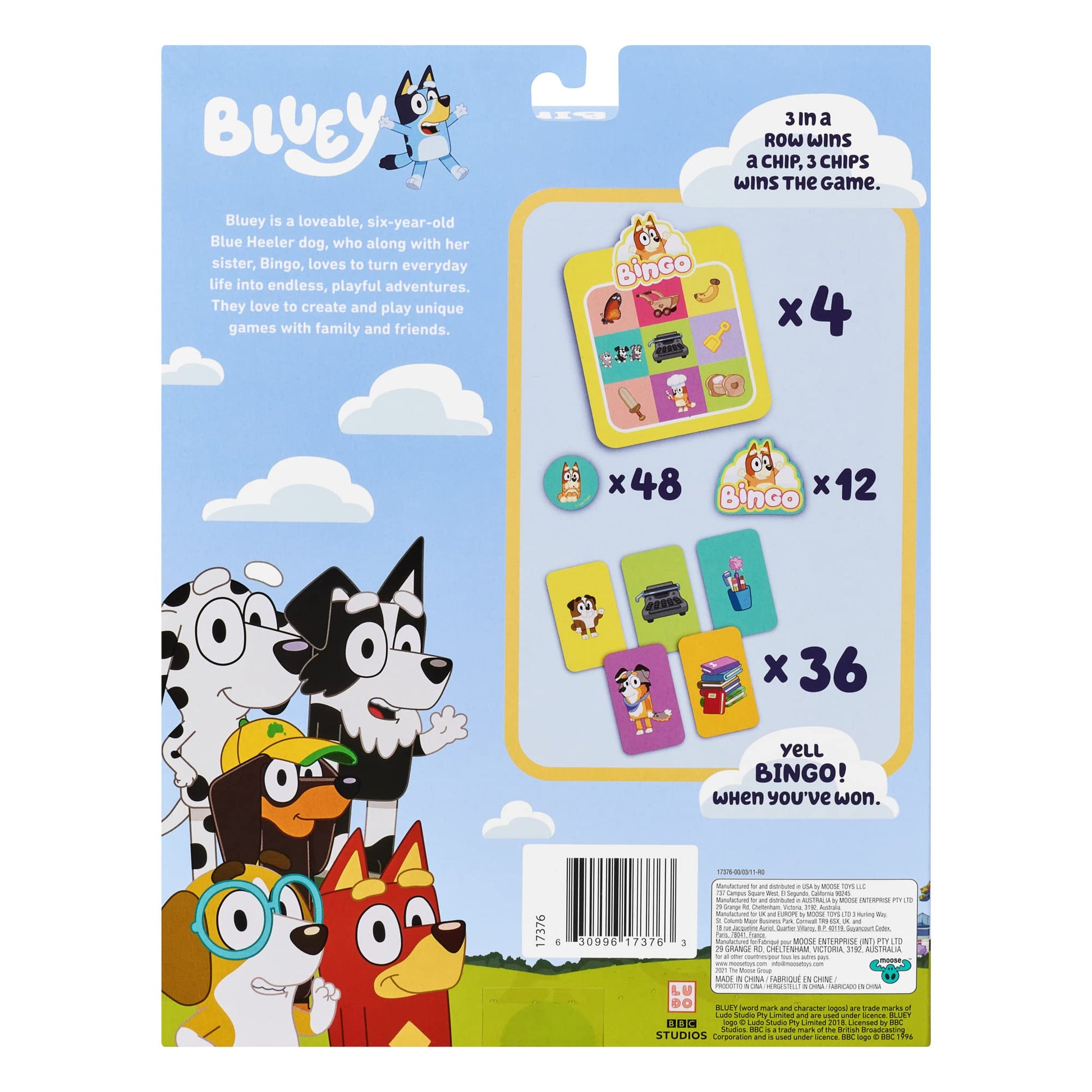 Bluey Juego de Cartas de Bingo de Bingo, Amigos de la Escuela, Multicolor (17376)