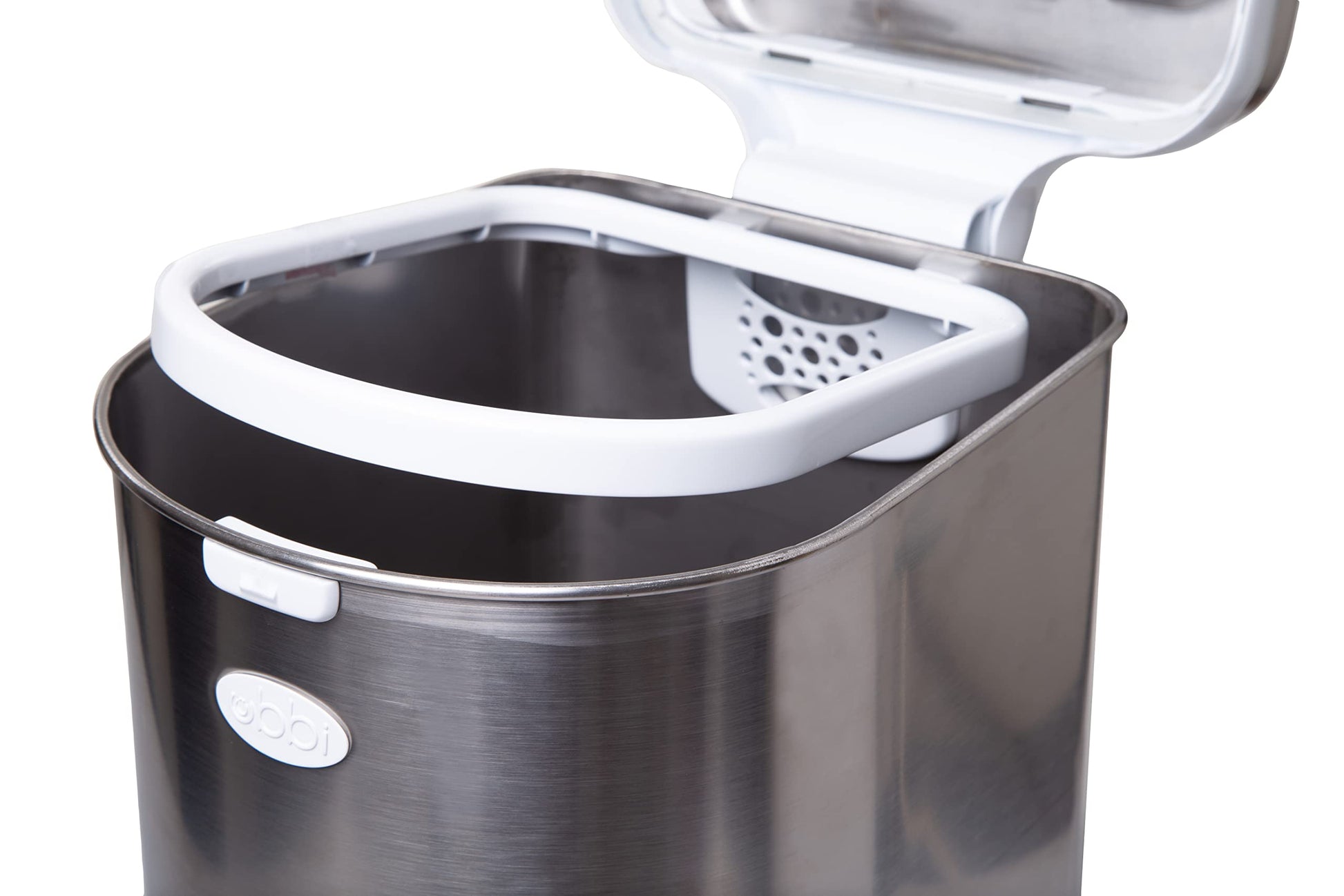 Cubo de Basura para Mascotas Ubbi Cromado con Bloqueo de Olores para Arena de Gatos