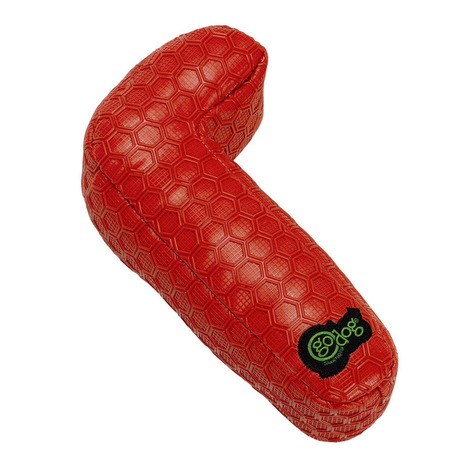 goDog Holiday Collection TPE Peluche de bastón de Caramelo chirriante para Perro, tecnología de protección masticable, Rojo/Blanco, Talla única