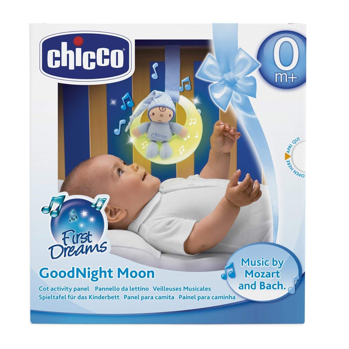Chicco First Dreams Good Night Moon Panel para Camita, Color Azul