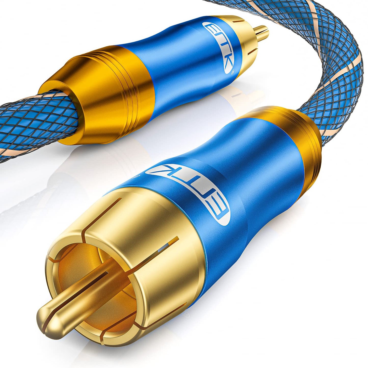 Subwoofer Cable,EMK Digital Coaxial Audio Cable [OD6.0Nylon Jacket] Premium S/PDIF RCA Male to RCA Male for Home Theater, HDTV, Subwoofer, Hi-Fi Systems - 3Feet/1Meters