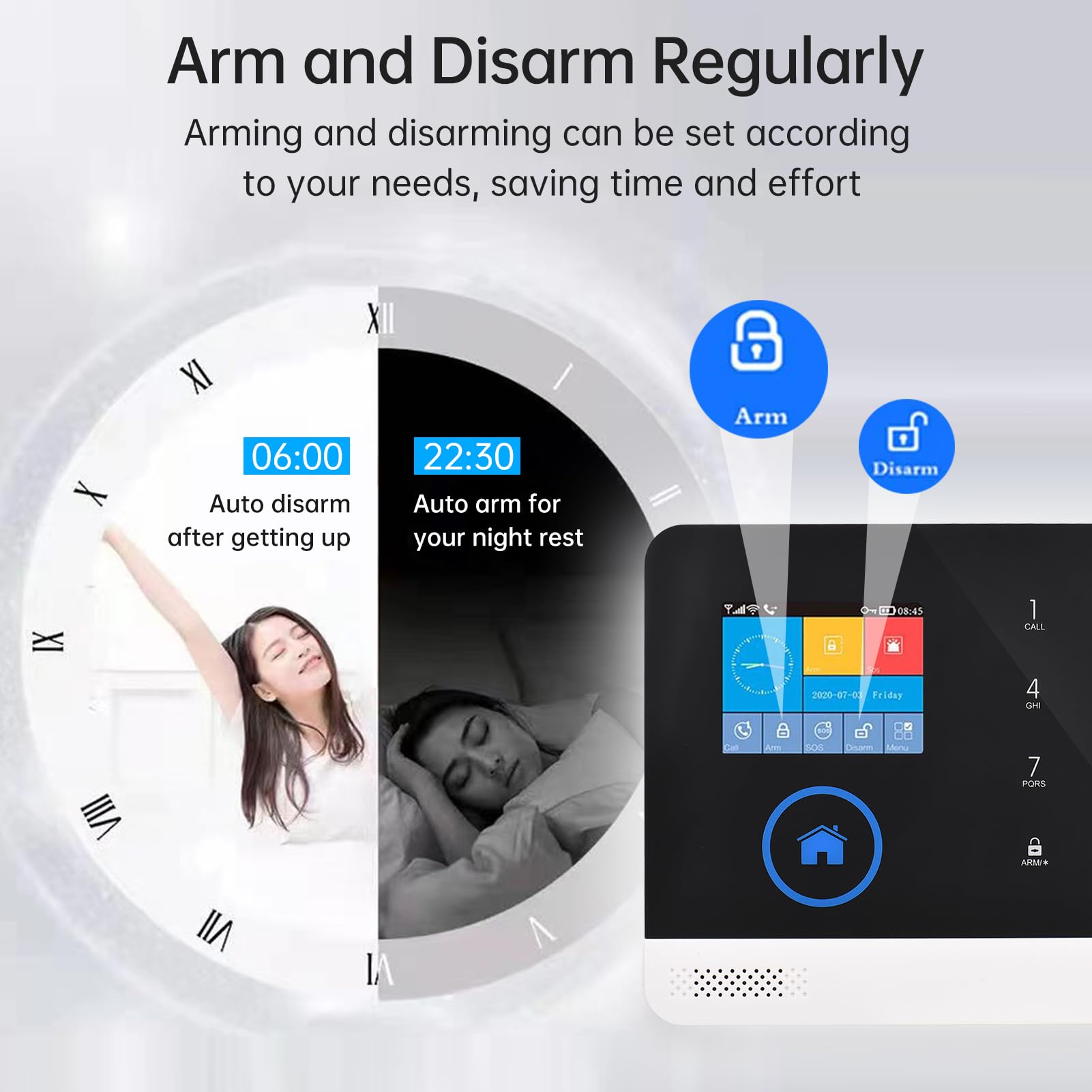 Feiniao Sistema de Alarma para Casa WiFi gsm Pantalla TFT de 2.4 Pulgadas, Kit de Sistema de Seguridad Hogar, Alarma Antirrobo Inalámbrico con Sensores de Puertas y Ventanas Sensor de Movimiento PIR