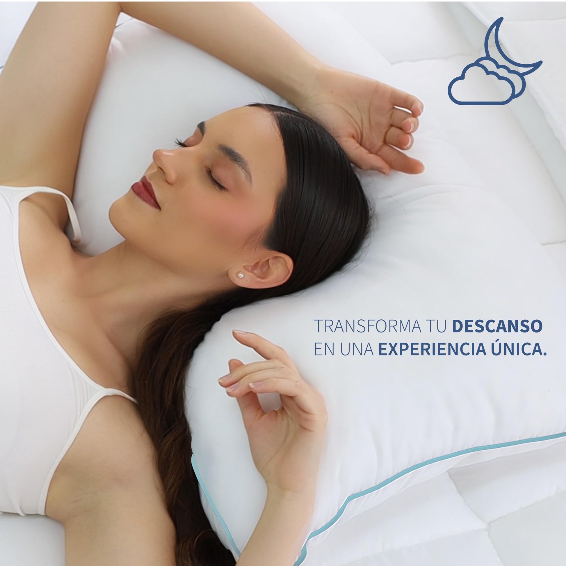 Almohadas TESSO HOME Azul Firmeza Media Hipoalergénicas King Size