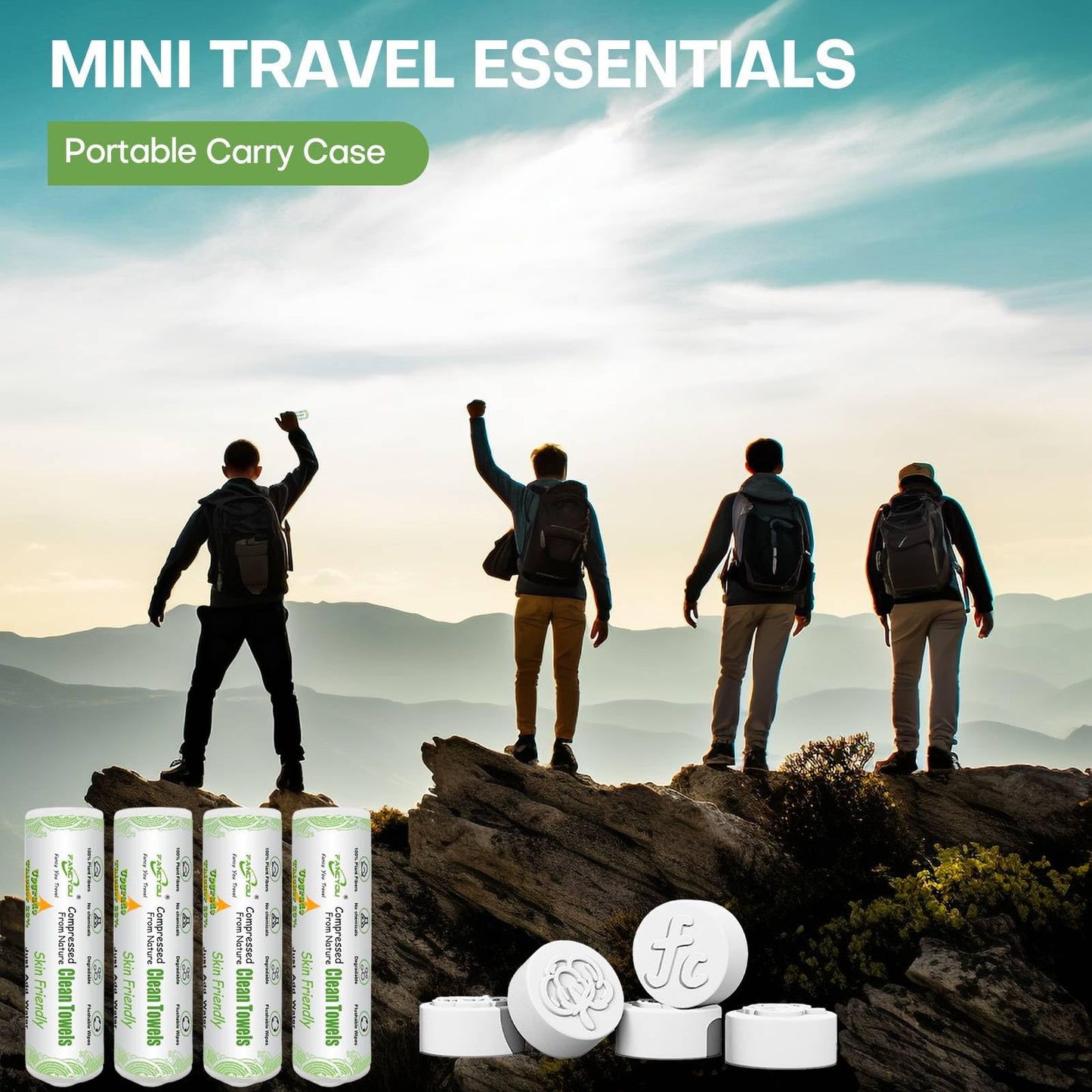 Fancyou Toalla Facial Desechable Comprimida Toallitas Desmaquillantes - Mini Paños Biodegradables Cara - Wipes Quitar Maquillaje Kit Viaje para Travel Essentials,Belleza Salón(1000 Unidad Verde)