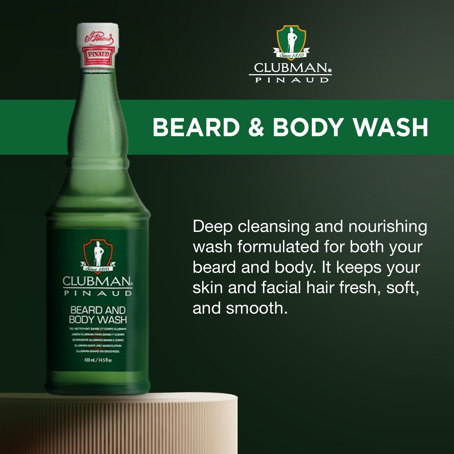 Clubman Beard & Body Wash, 14.5 Fluid Ounce