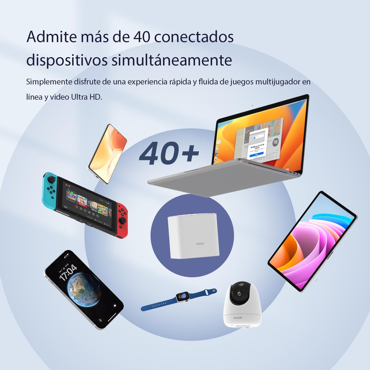 Tenda Nova WiFi Mesh System MW3 - Router WiFi de Malla para Todo el hogar AC1200, hasta 867 Mbps en 5 GHz, Cubre hasta 200 m2, Red de Malla de Doble Banda, Funciona con Alexa, 2-Pack