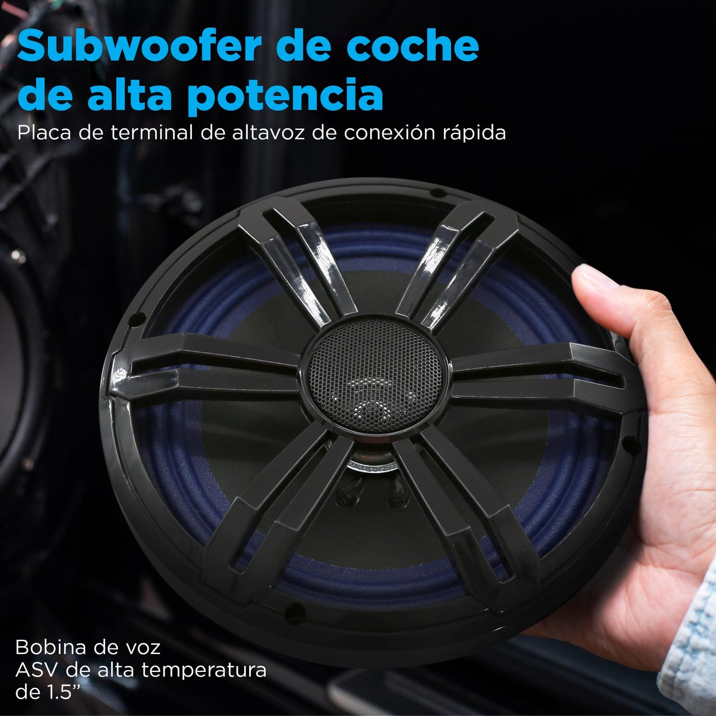 Pyle Bocina Subwoofer de 8 Pulgadas SVC, 250 Watts, 4 Ohms, Componente de Bajos para Carro y Camioneta, Cono de Papel con Borde de Tela, Diseñado para Aplicaciones de Audio Personalizadas