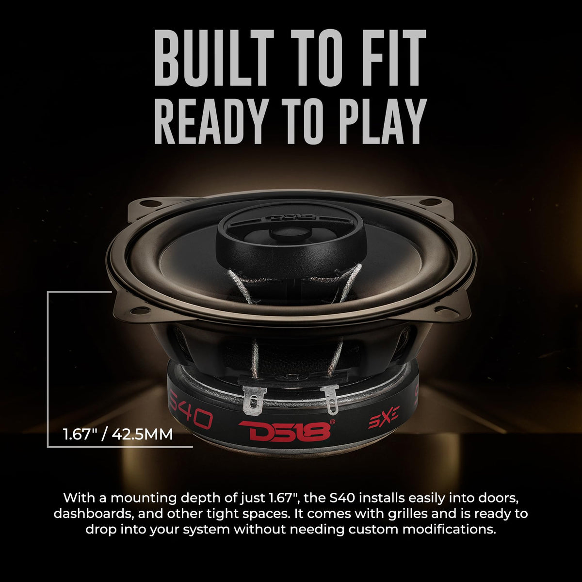 Altavoces Coaxiales DS18 Negro Mate 4 Pulgadas 120W para Coche