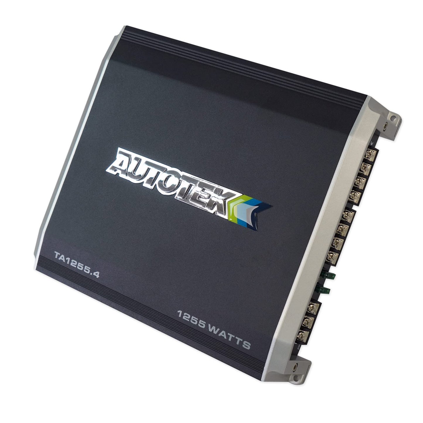 Autotek TA Series Amplificador de audio para coche de potencia máxima de 1200 W, diseño AB de clase de 4 canales, con rango de frecuencia de 10 Hz-20 kHz y mejora de graves de 12 dB, modelo TA-1255.4