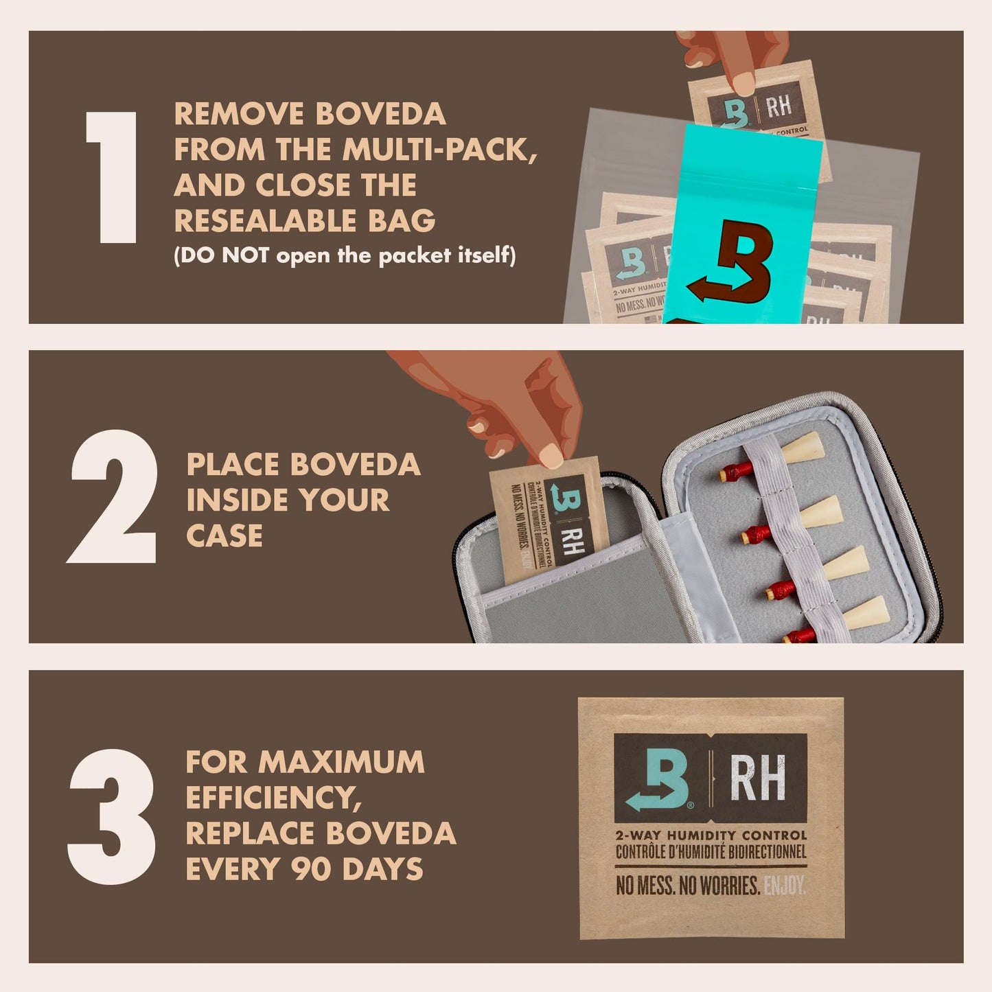 Boveda - Bolsitas para empaquetar y almacenar productos sensibles a la humedad | Control doble de la humedad - 49% HR | Tamaño 8 para un máximo de 30 g | Pack de 10 en bolsa hermética