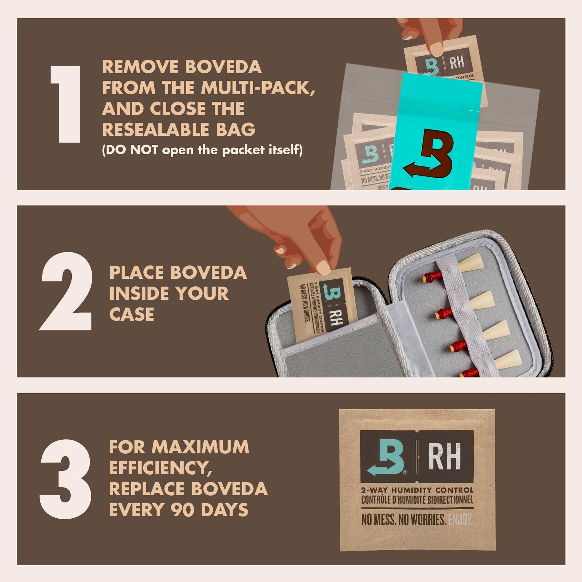 Boveda - Bolsitas para empaquetar y almacenar productos sensibles a la humedad | Control doble de la humedad - 49% HR | Tamaño 8 para un máximo de 30 g | Pack de 10 en bolsa hermética