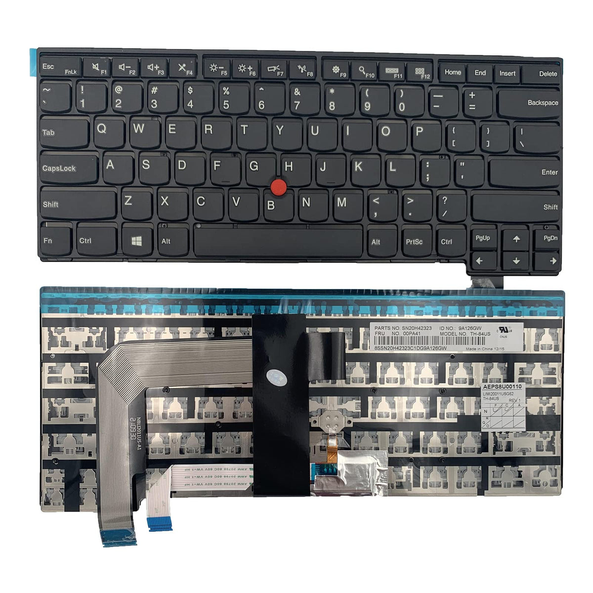Repuesto de Teclado Siakoocty Negro con Puntero para Portátil Thinkpad T460s T470s S2