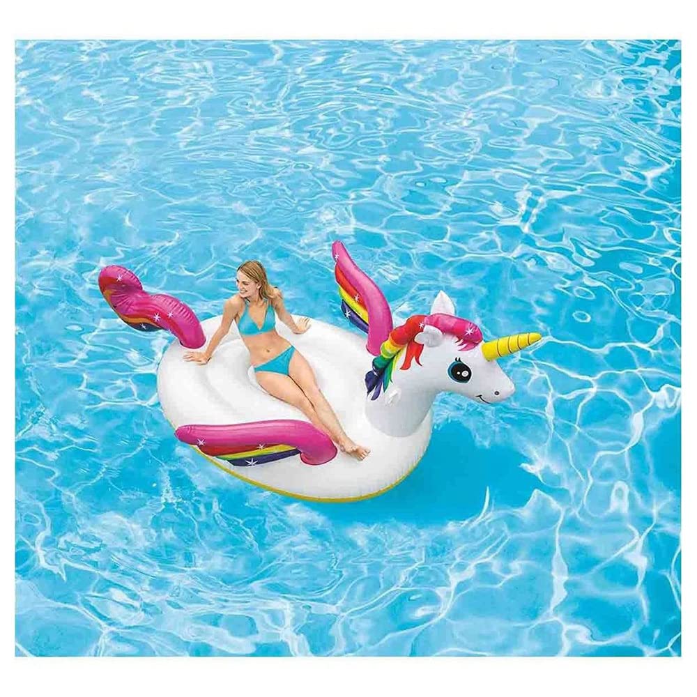 Intex Flotador de Gigante Unicornio Isla Montable Inflable para la alberca Hinchable para Playa, Piscina | 57291