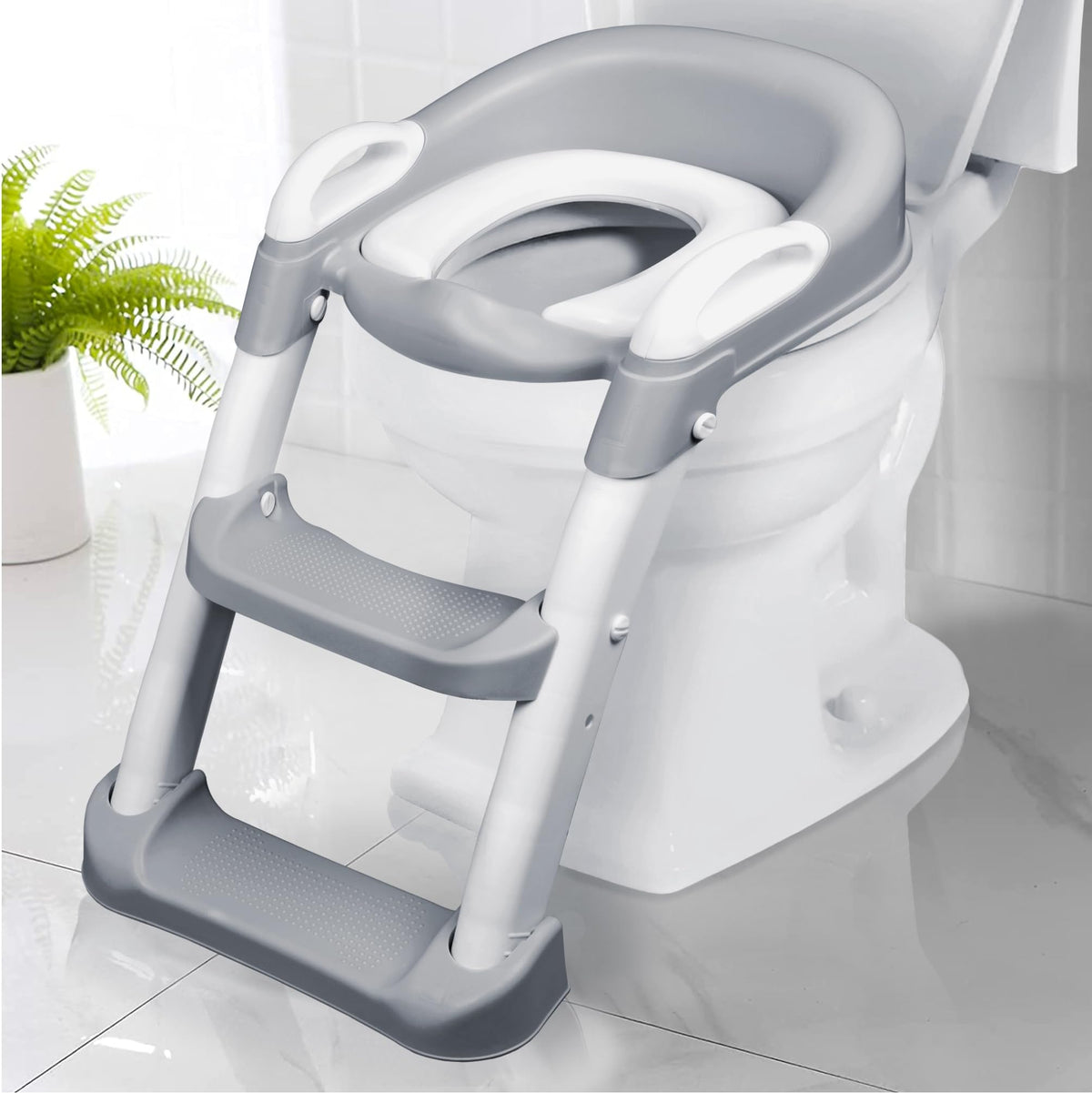 MAGMALIFE Baño Entrenador para Bebé, Asiento Entrenador para Baño con Escalera Antideslizante, Taburete Plegable Infantil para Taza de Baño, Fácil de Guardar, Asiento Ergonómico, Edad de 2 a 5 Años