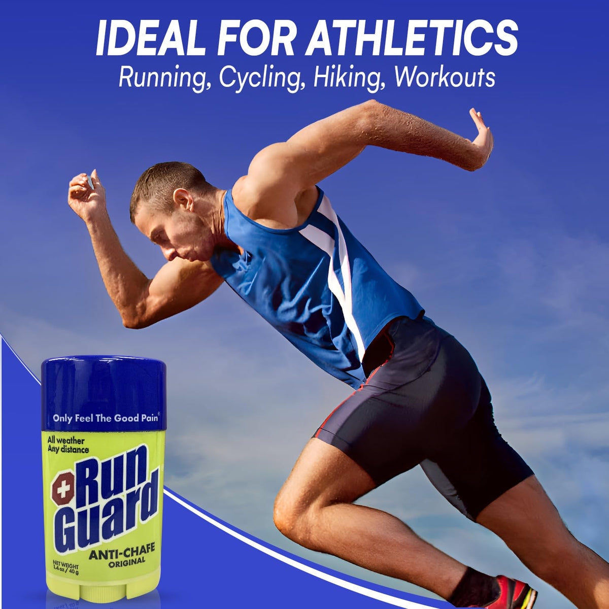 Run Guard Bálsamo Anti-Rozaduras Original - Barra Anti-Rozaduras de Alta Eficacia, Fabricada en Ee. Uu., para Corredores Y Atletas - Fórmula Resistente Al Sudor Y Al Agua - Bálsamo en Barra Calmante A